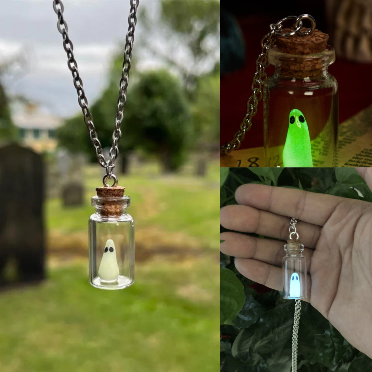 👻Pet Ghost in a Bottle Necklace - Glows in the Dark👻
