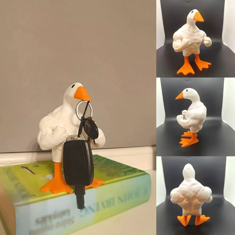Muscle Duck Statue Ornament
