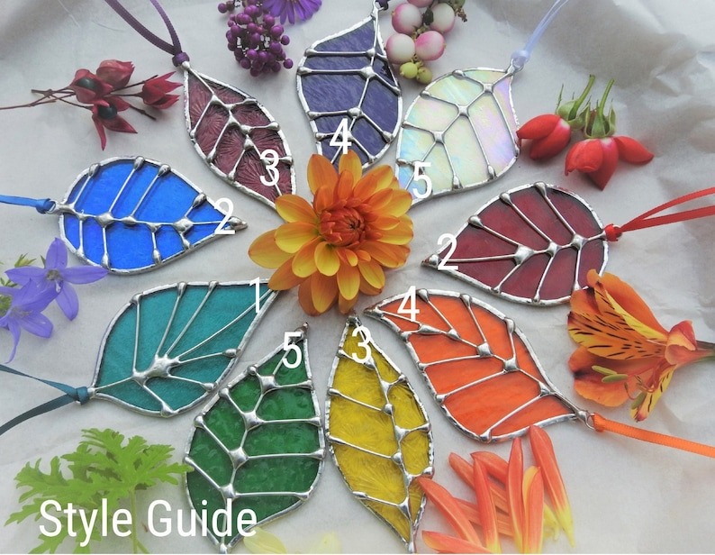 Stained Glass Leaf Sun Catcher