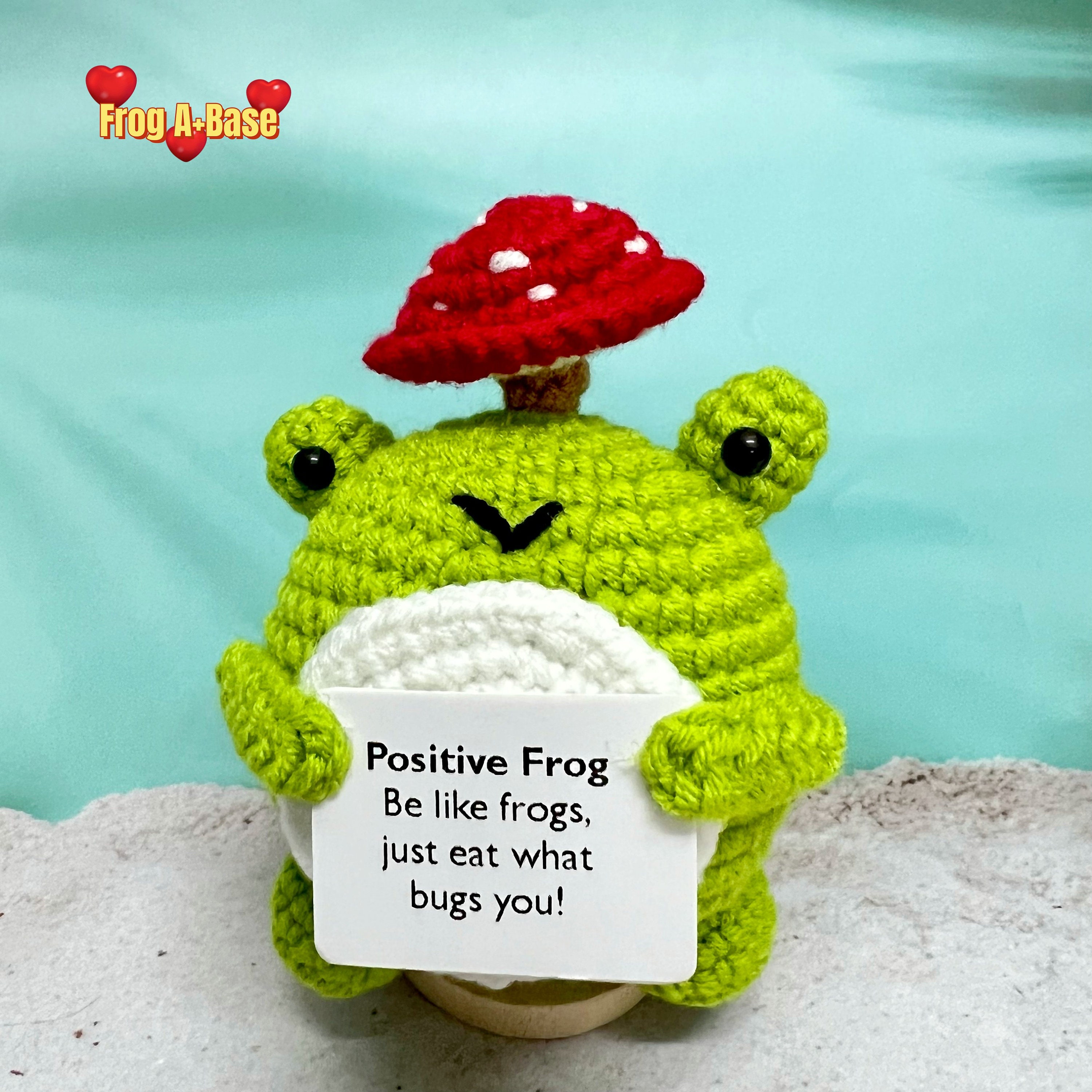 Handmade Crochet Positive Frog
