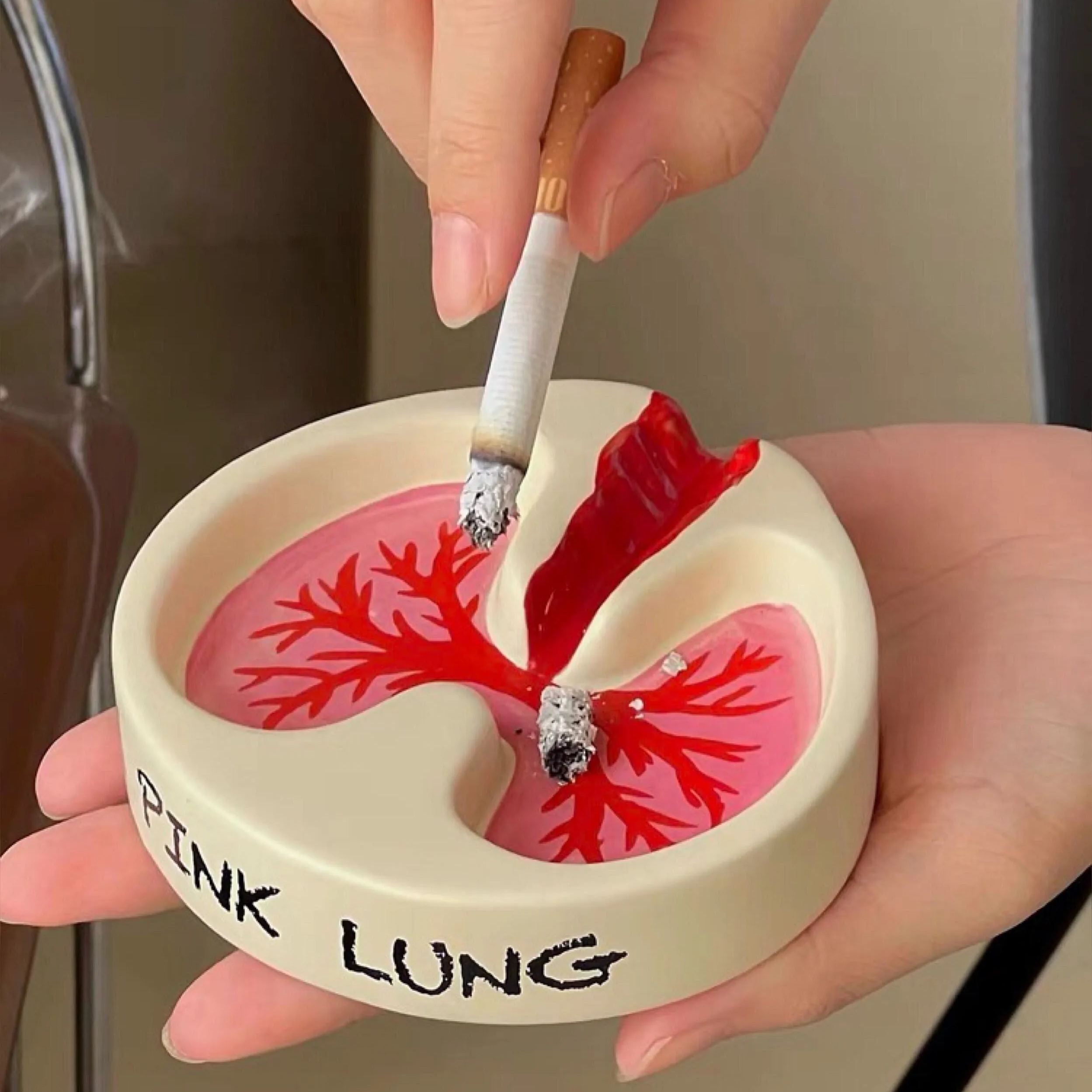 🚬Pink Lung Ashtray Ceramic Holder
