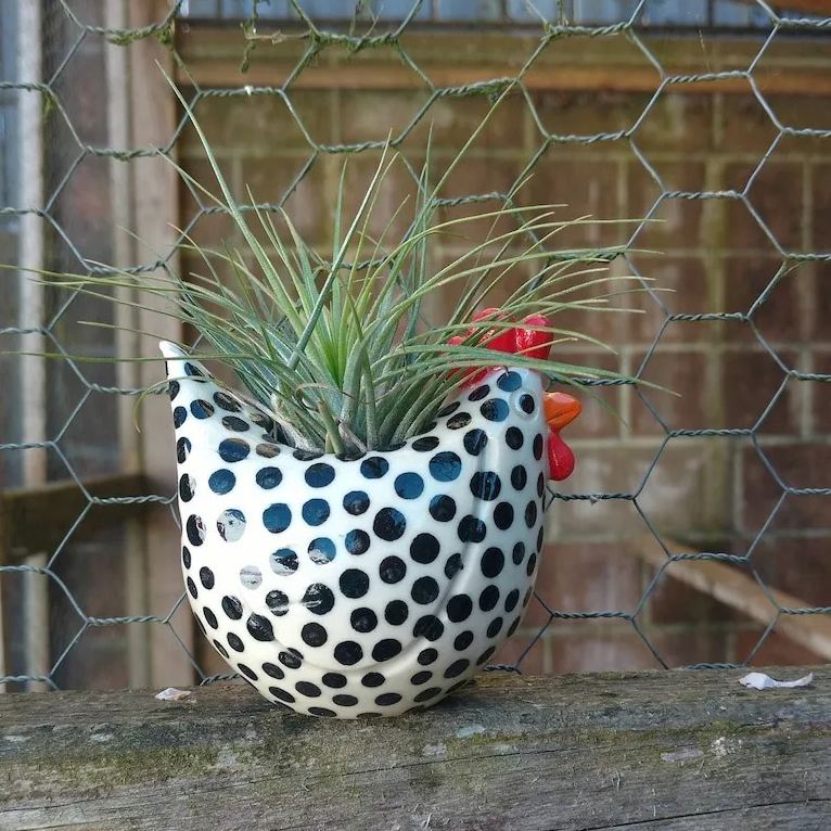 Funny Chicken flowerpot ornament