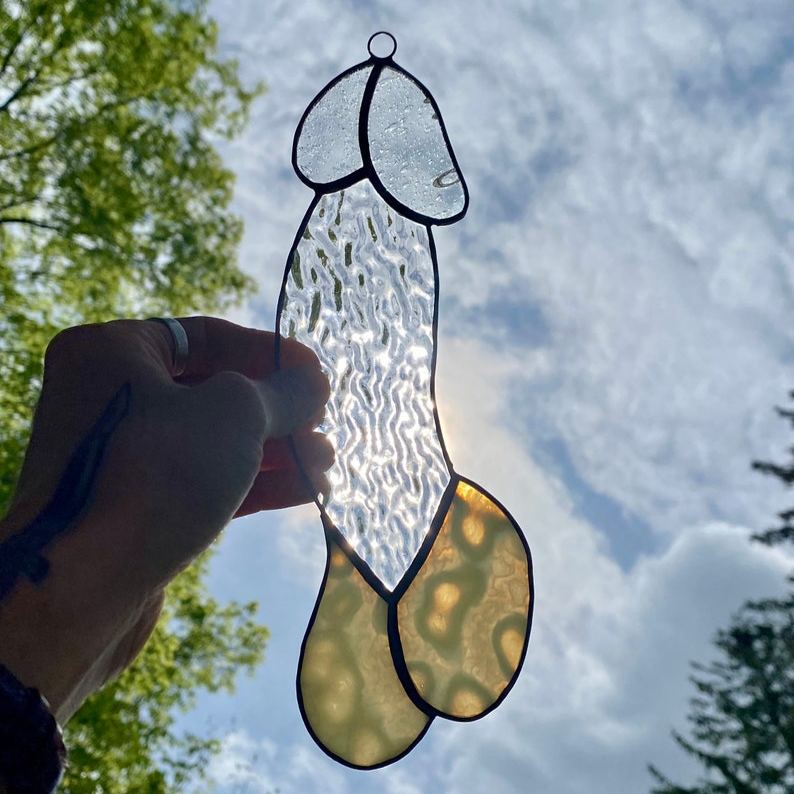🤣FUNNY STAINED GLASS PENIS SUNCATCHER🤣