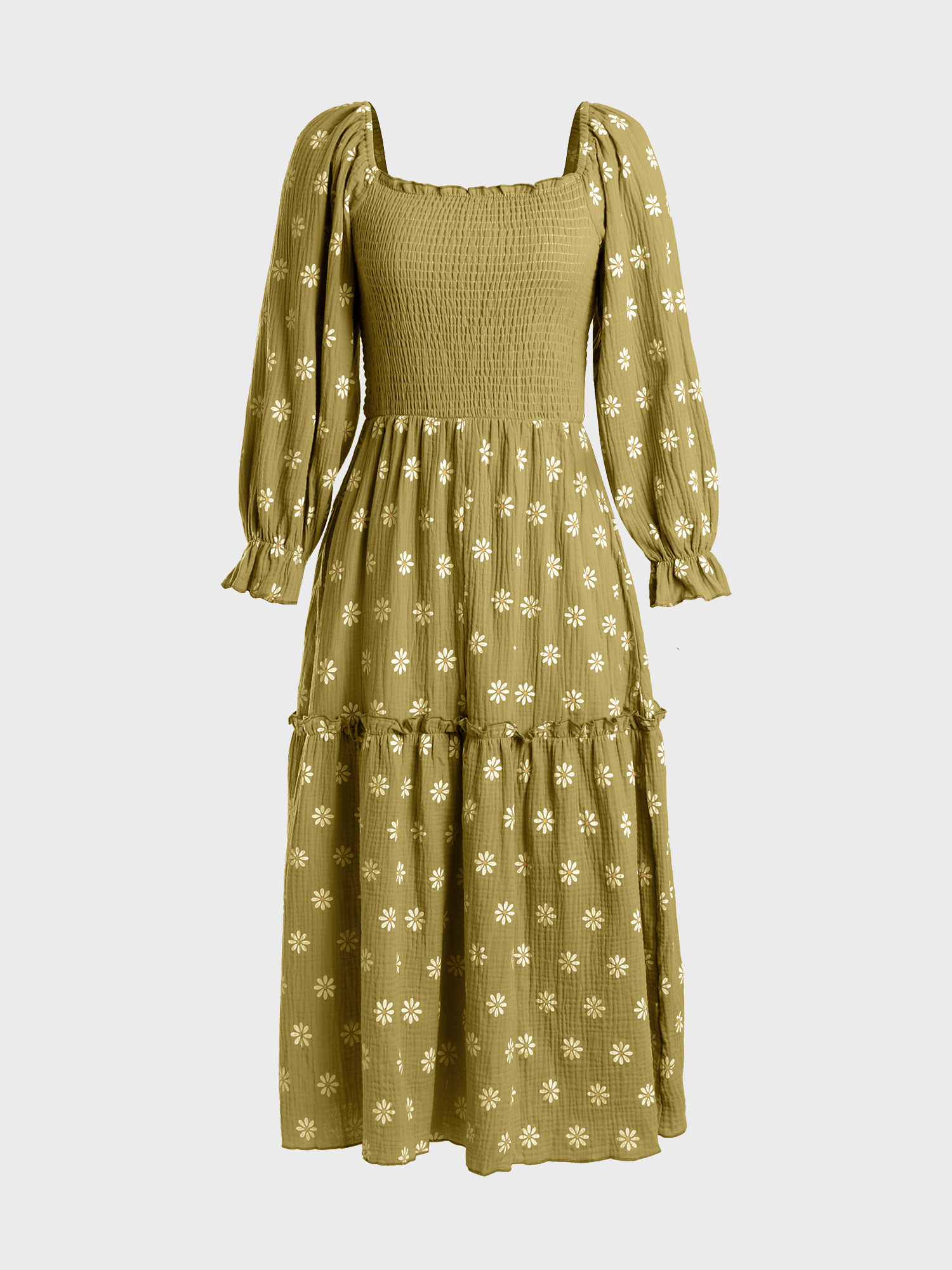 Lady Square-Neck Heronsbill Dress