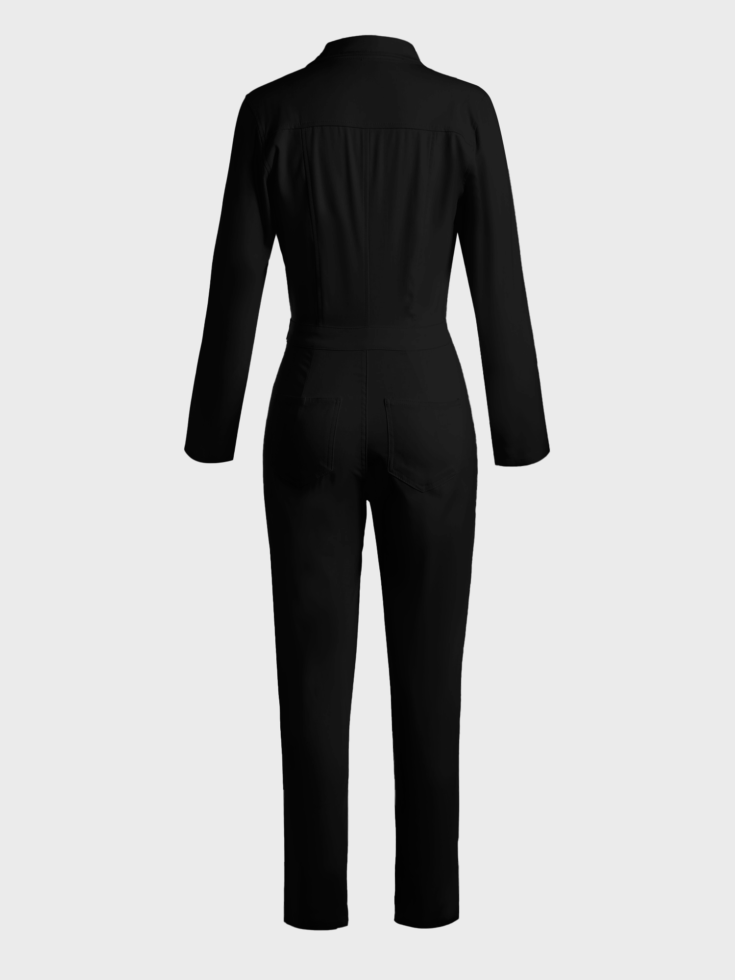 Hot Girl Long-Sleeve Zip-Up Jumpsuit