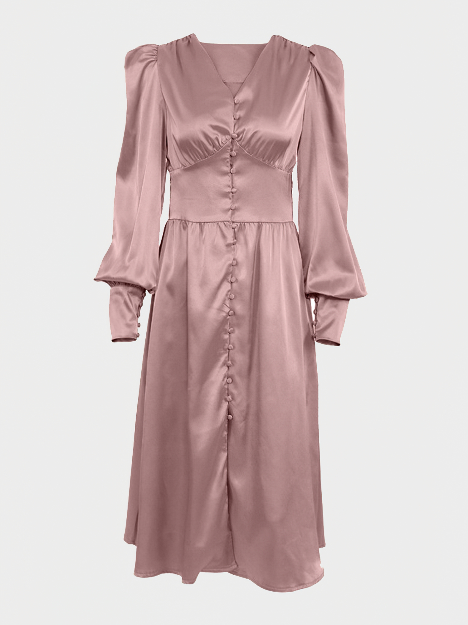 Retro Satin V-Neck Dress