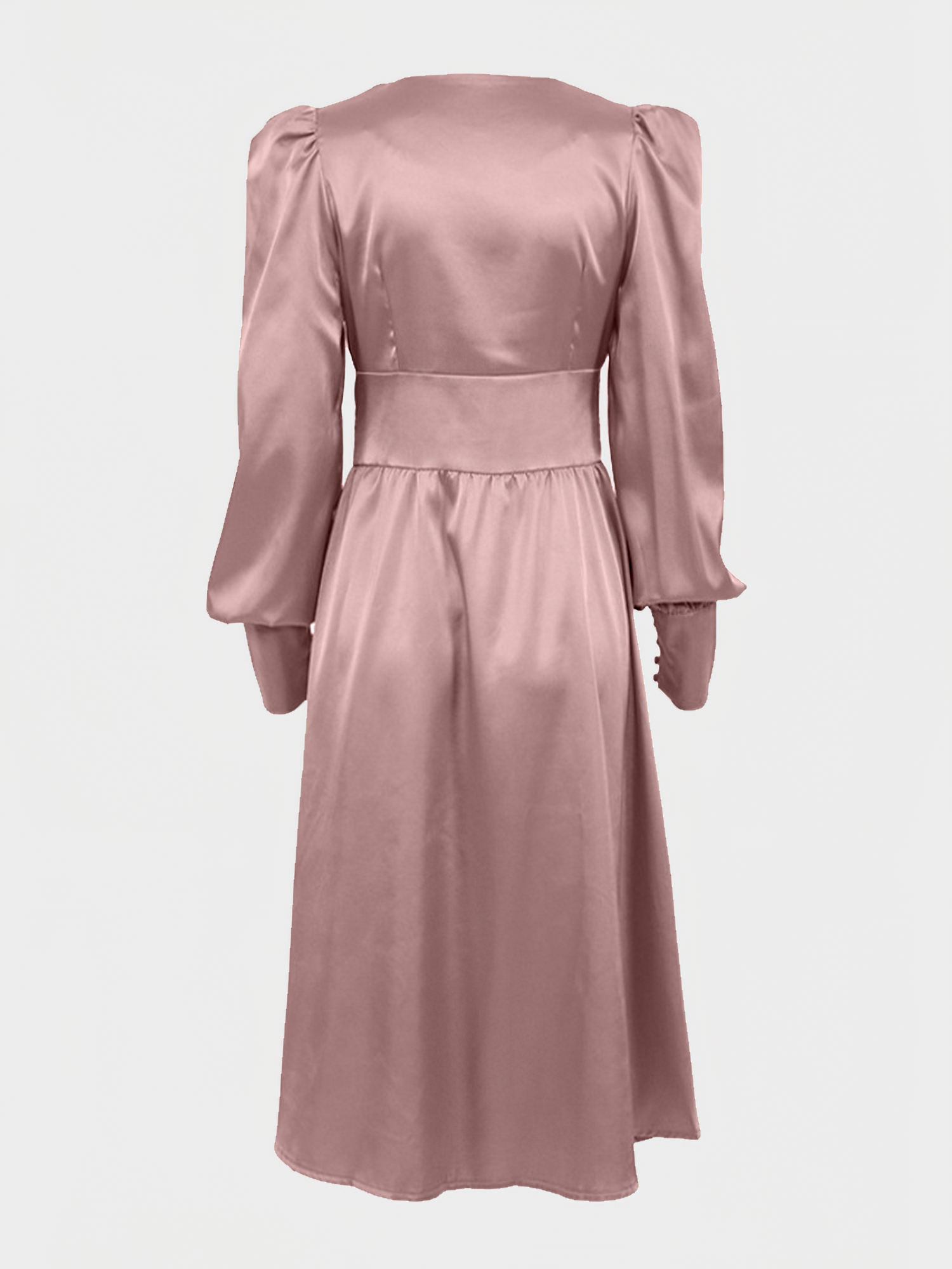 Retro Satin V-Neck Dress