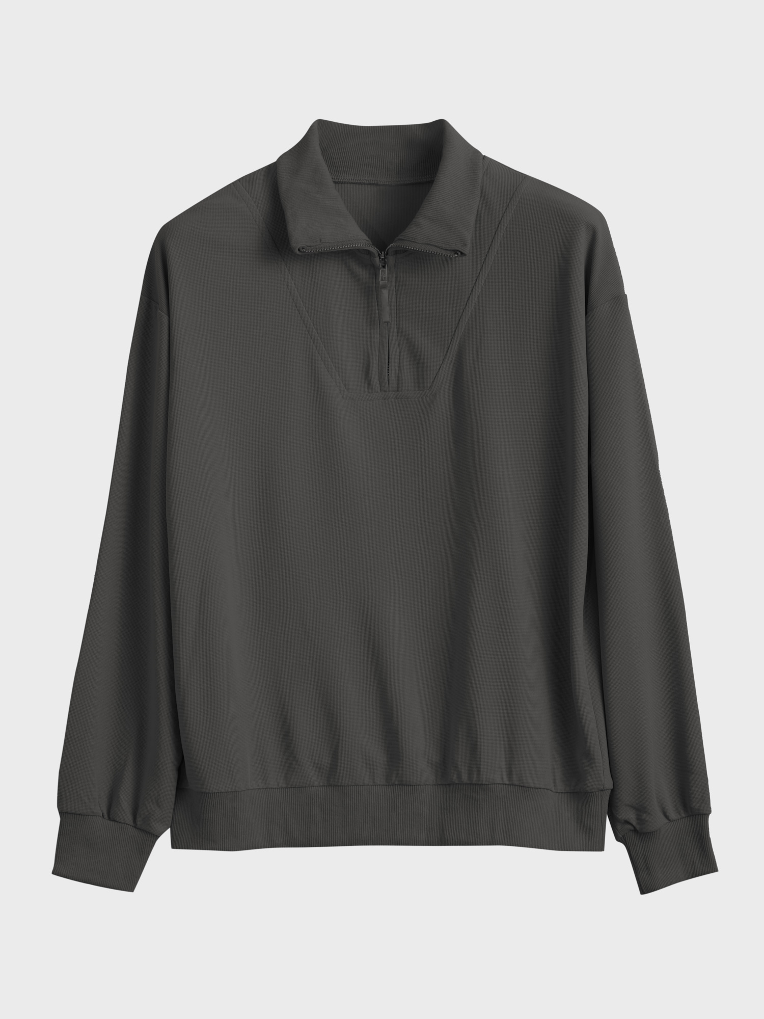 Half Zip Waffle Casual Set