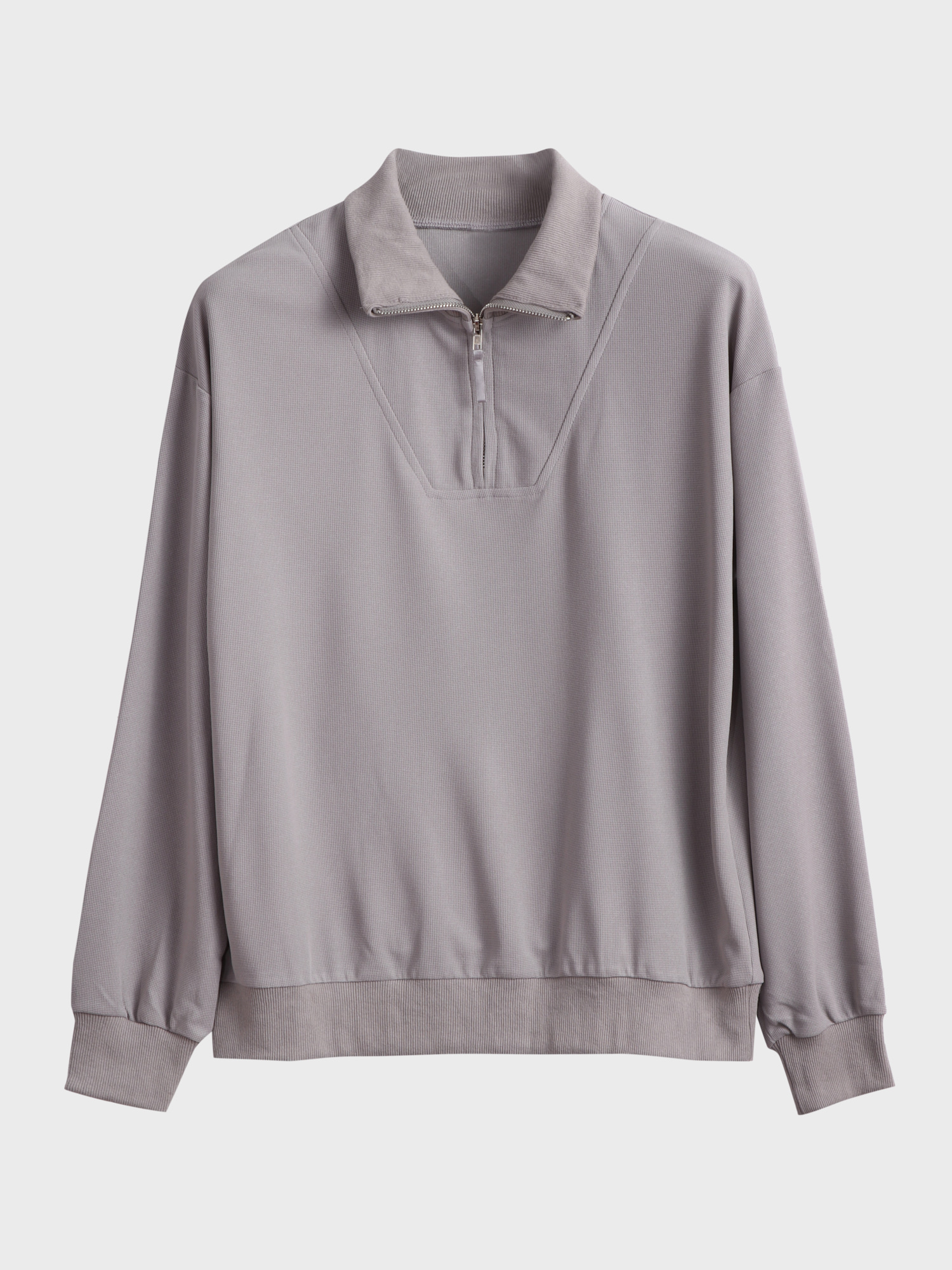 Half Zip Waffle Casual Set