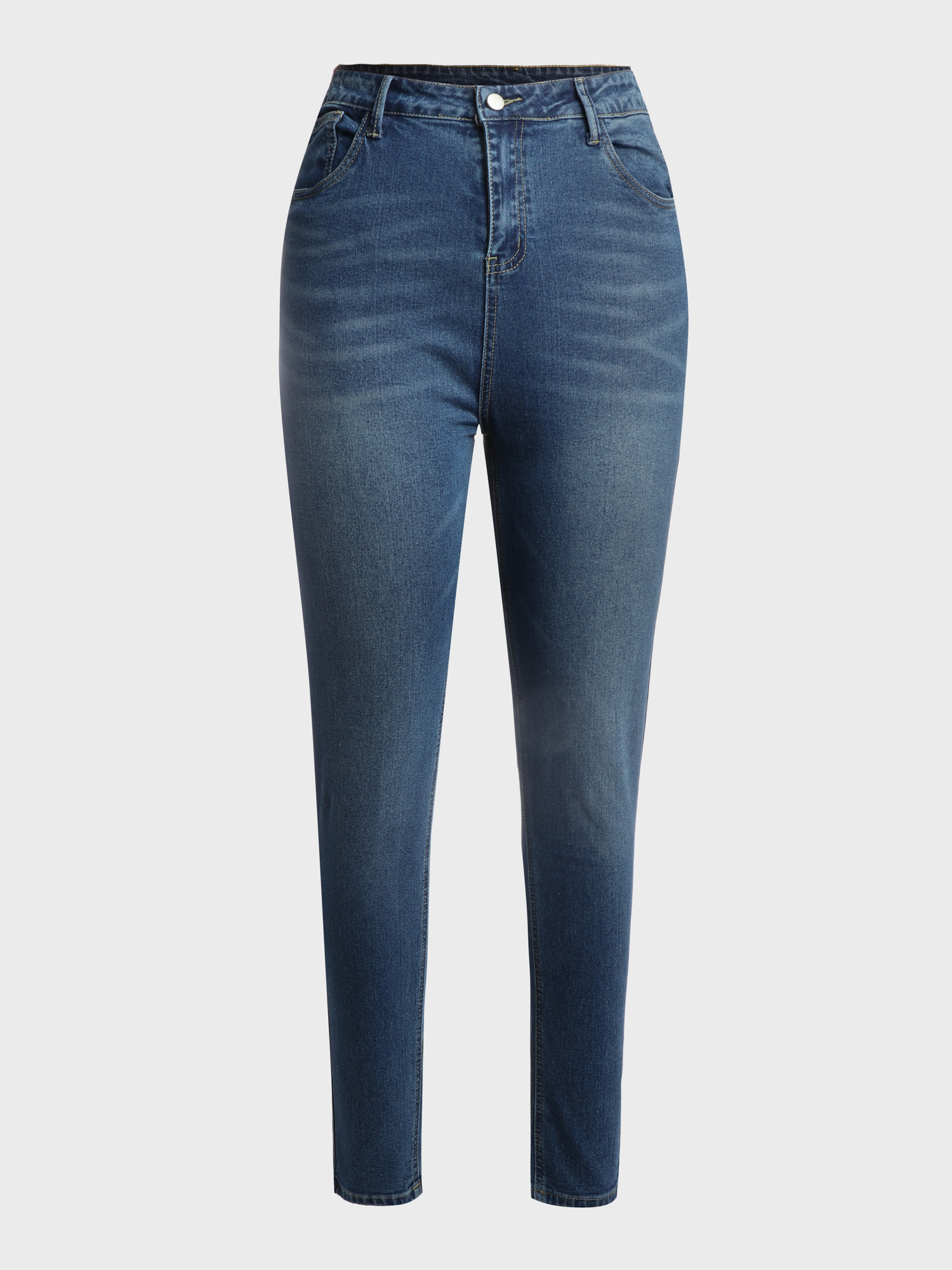 High Rise Tummy Control Stretch Skinny Dark Wash Jeans 