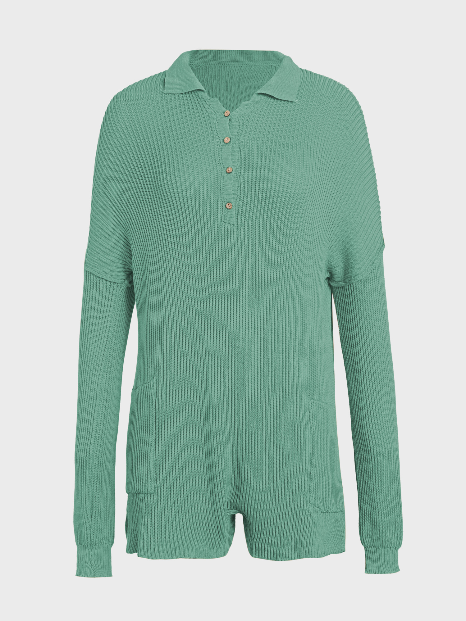 Laid-Back V-Neck Knit Romper