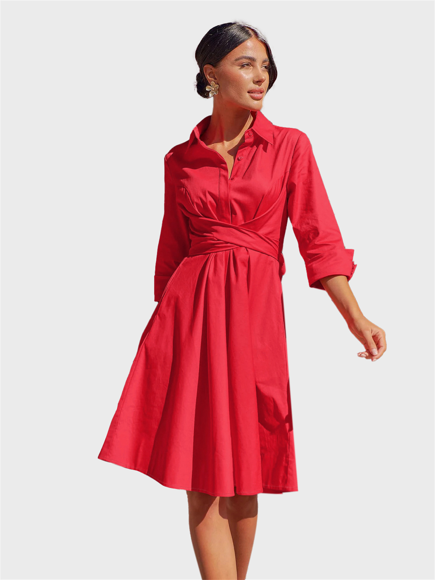 Remarkable Built-in Belt Shirt Dress