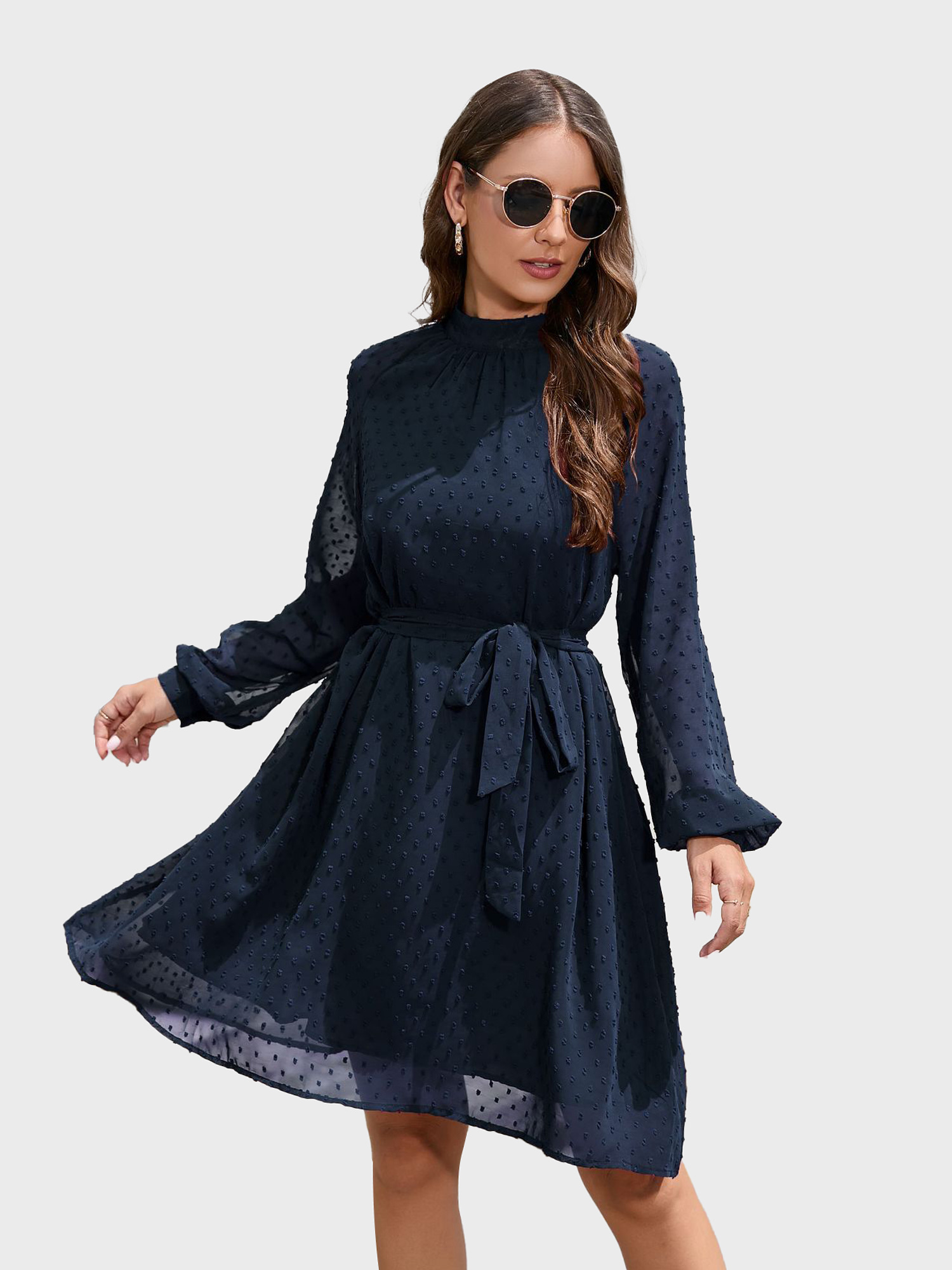 French Elegance Chiffon Mini Dress