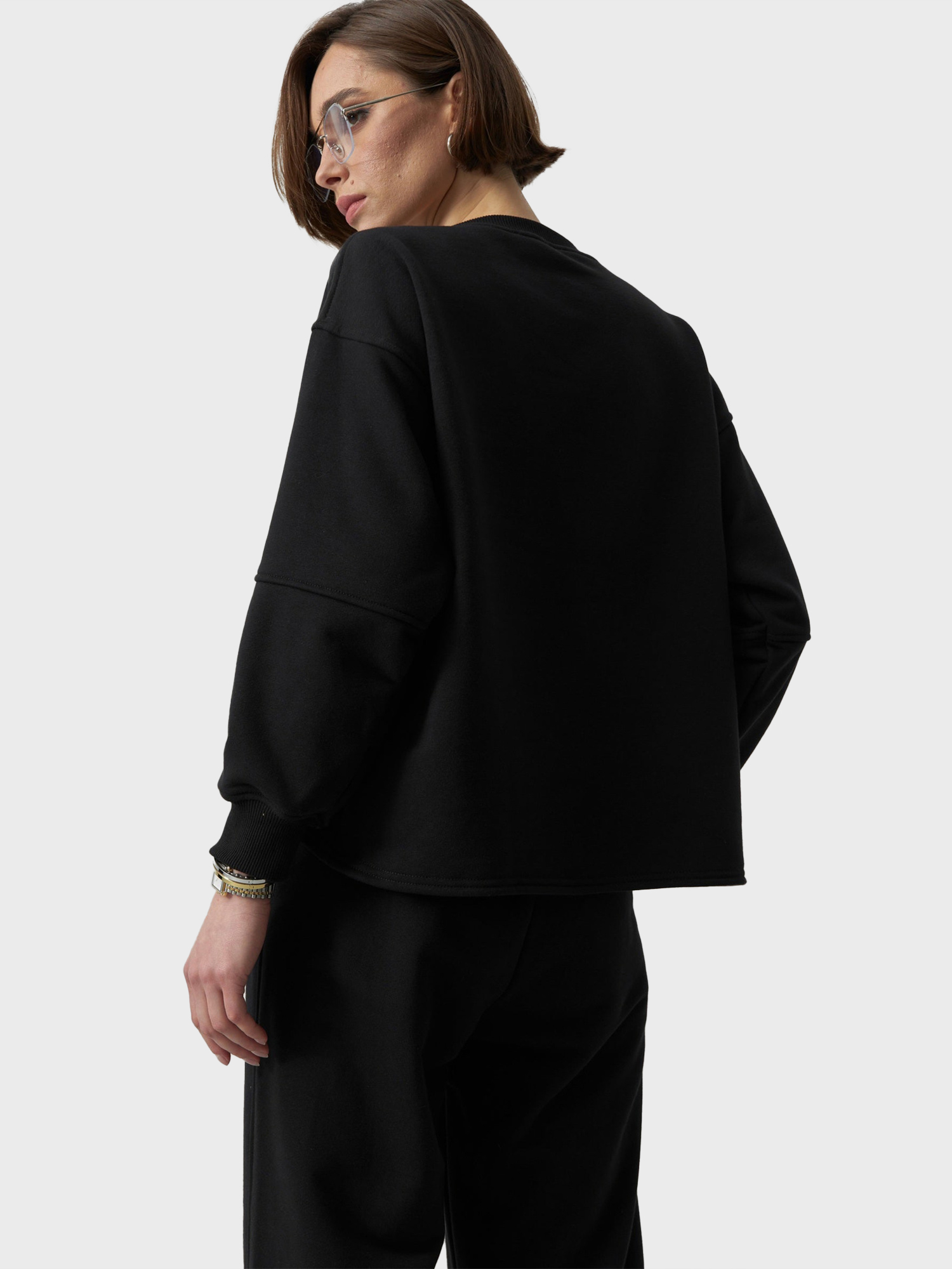 Funky Crossover Design Sweatshirt 2-Piece Set