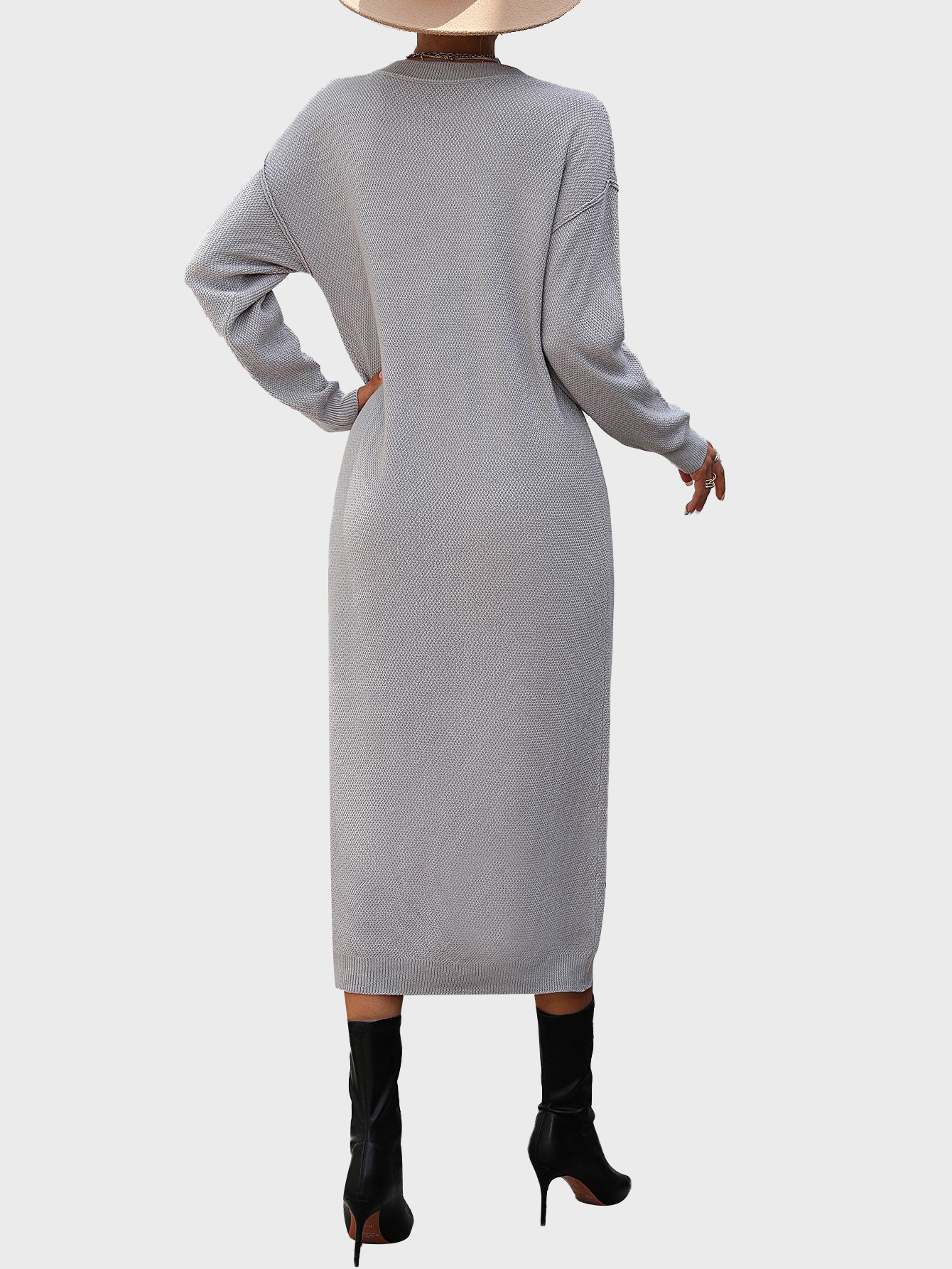 Stylish Button-Up Knit Dress