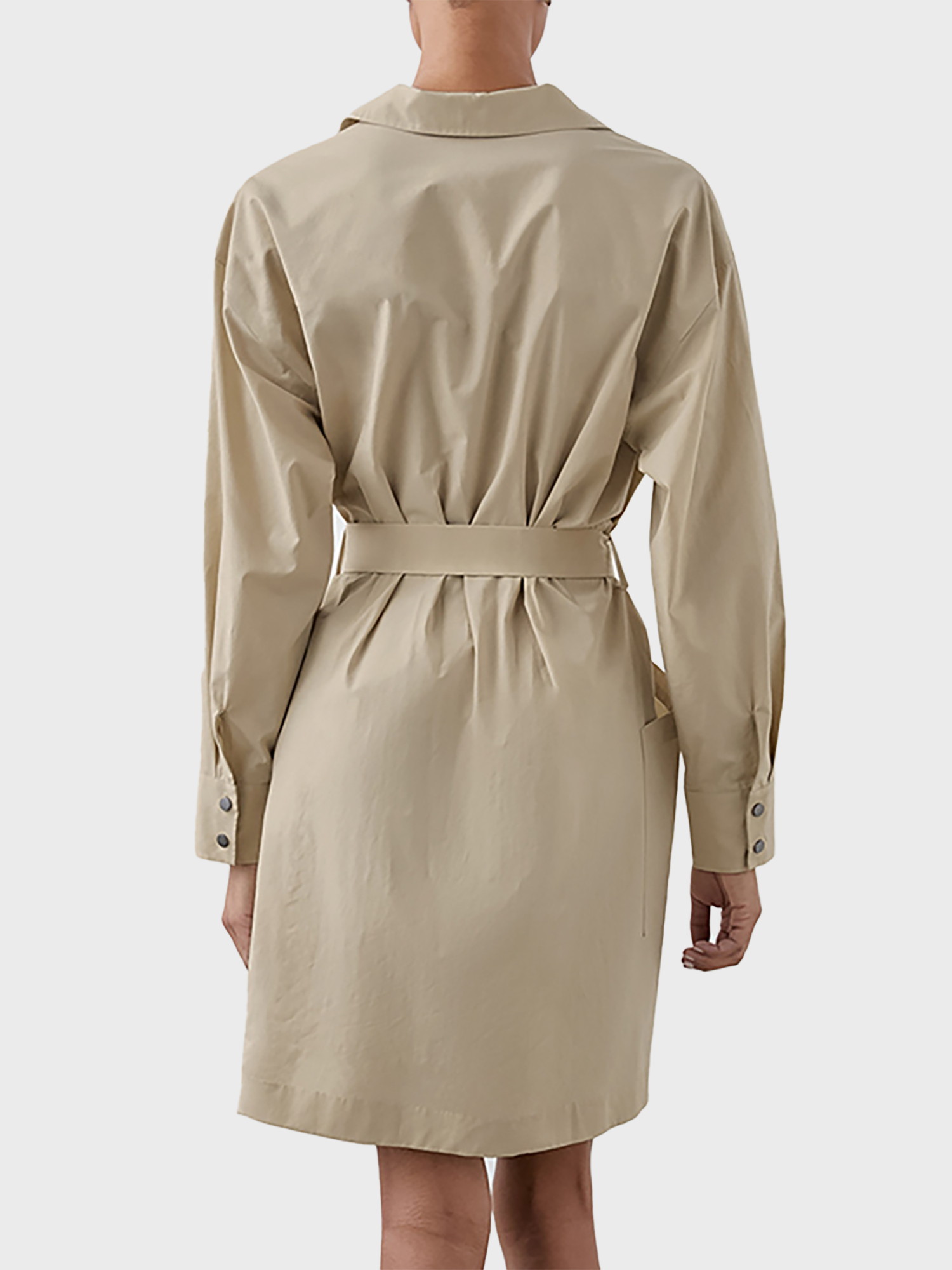Fashion Commuter Notched Lapel Shirt Dress