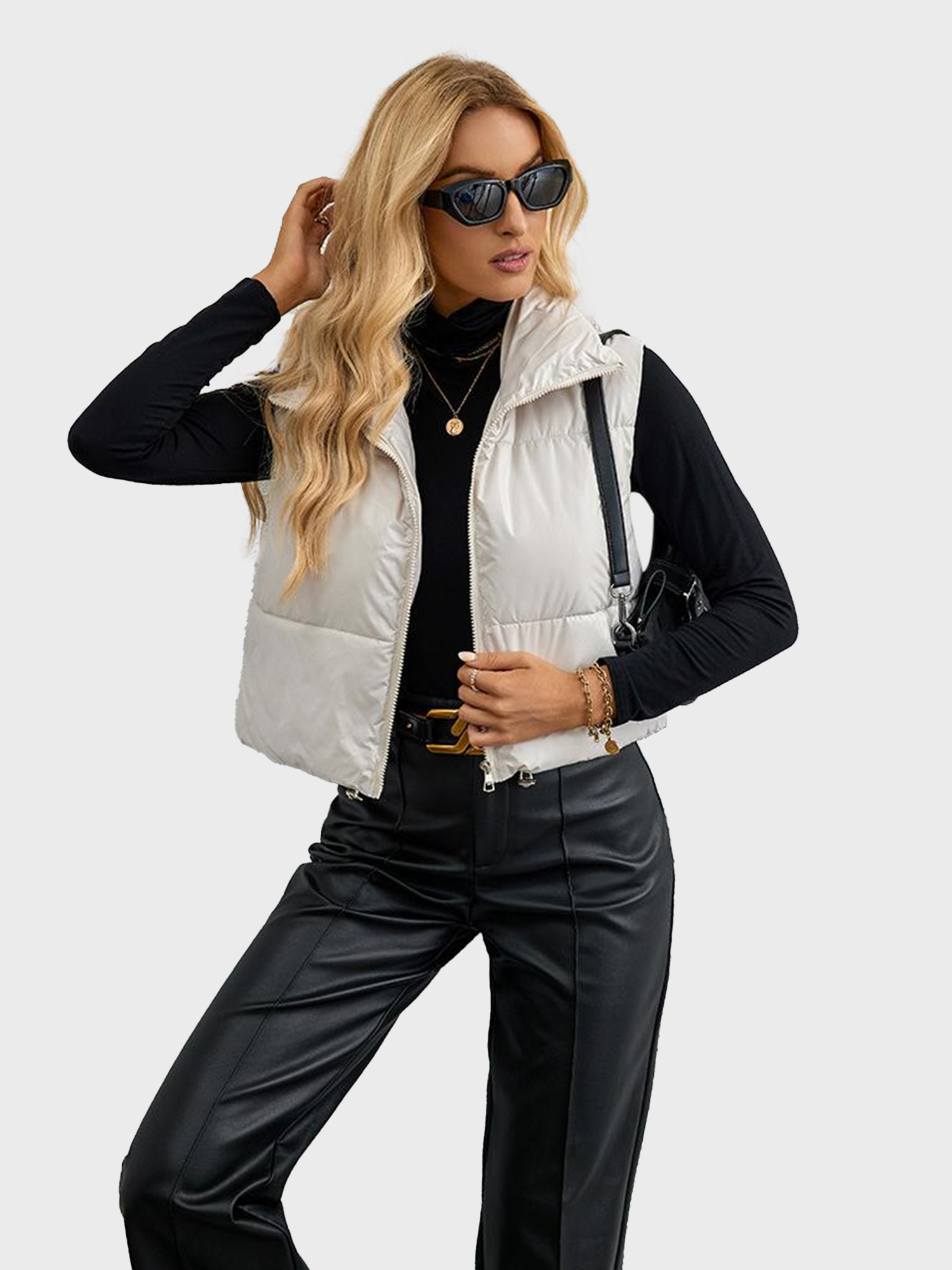 Chic Zipper-Up Down Vest