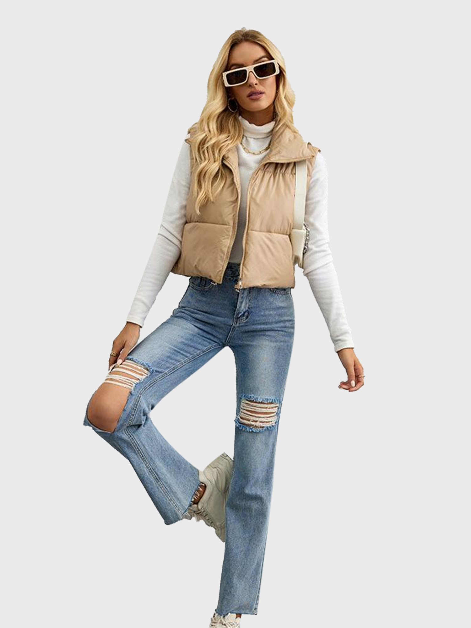 Chic Zipper-Up Down Vest