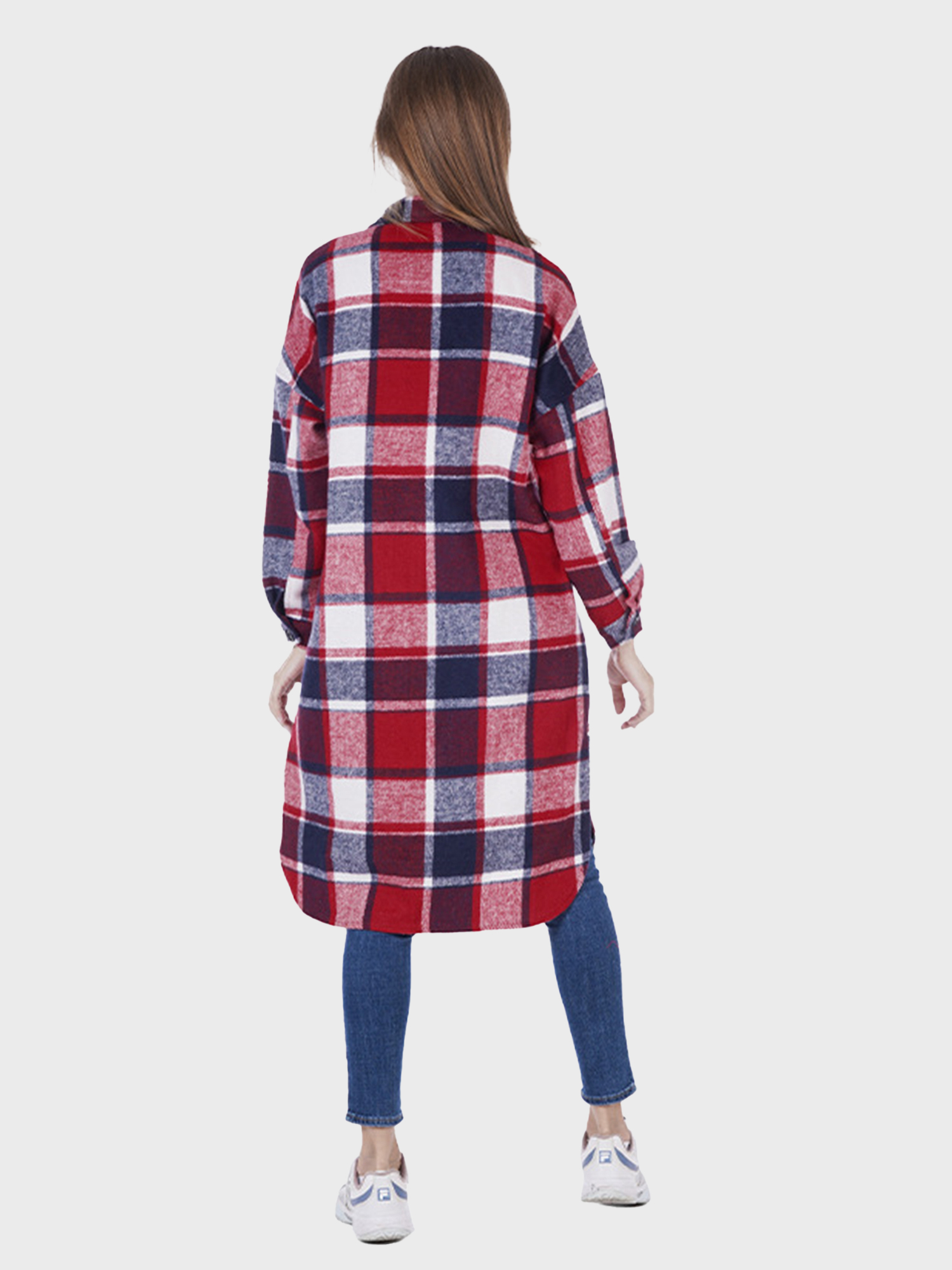 Keep Warm Plaid Tweed Long Shirt