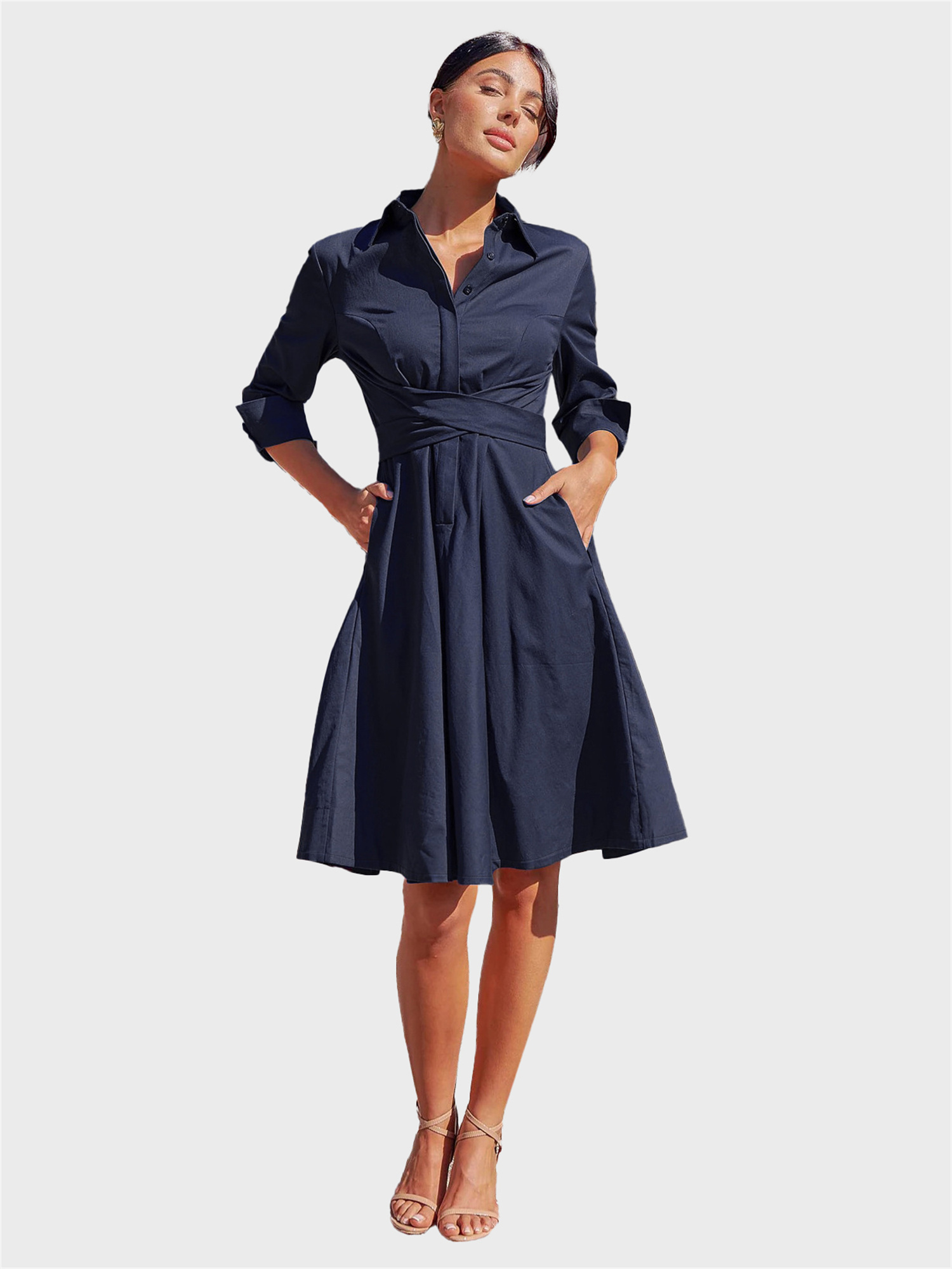 Remarkable Built-in Belt Shirt Dress