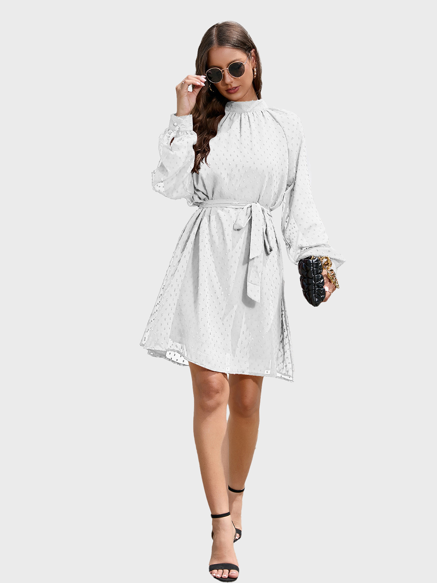 French Elegance Chiffon Mini Dress