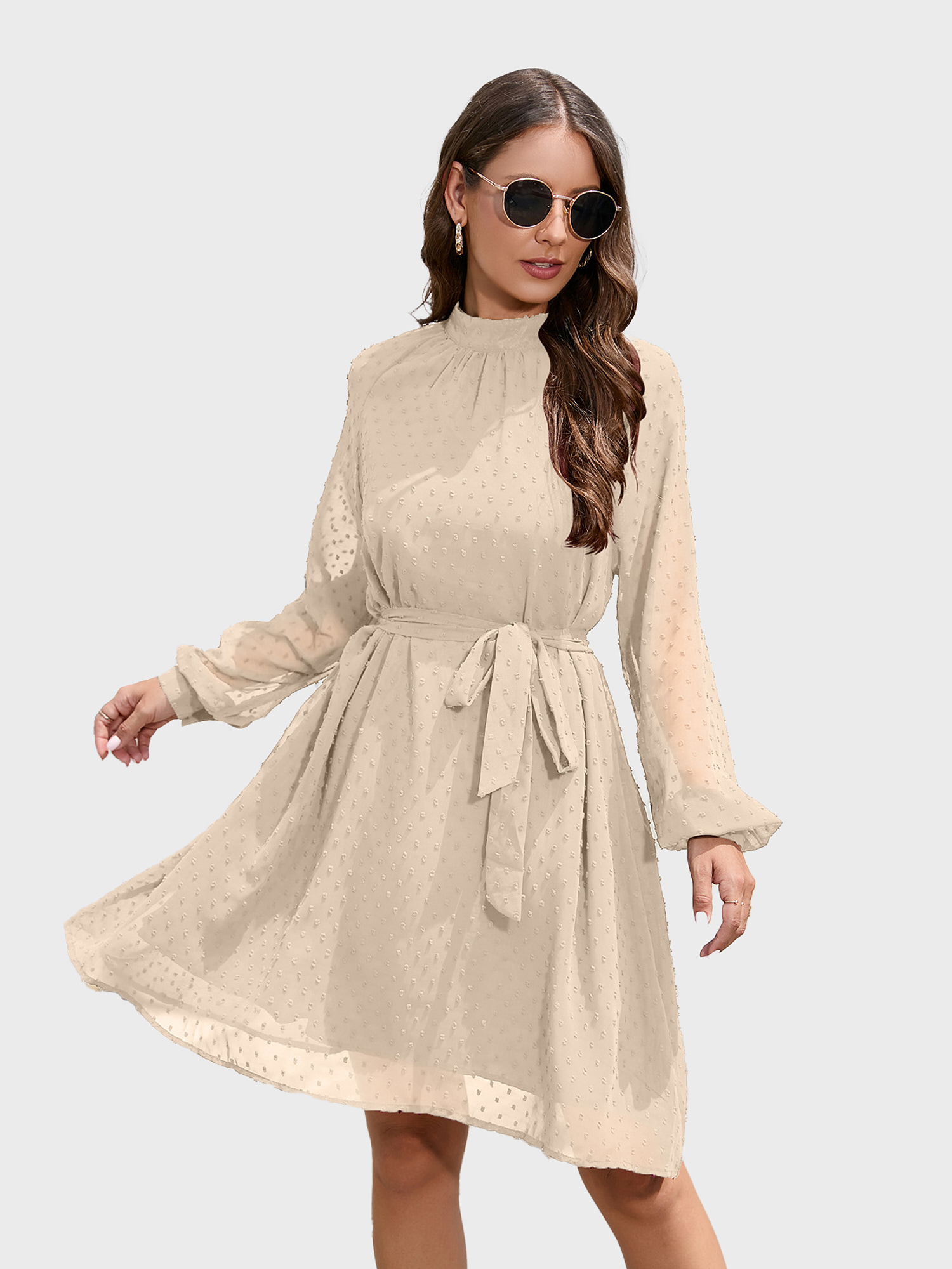 French Elegance Chiffon Mini Dress