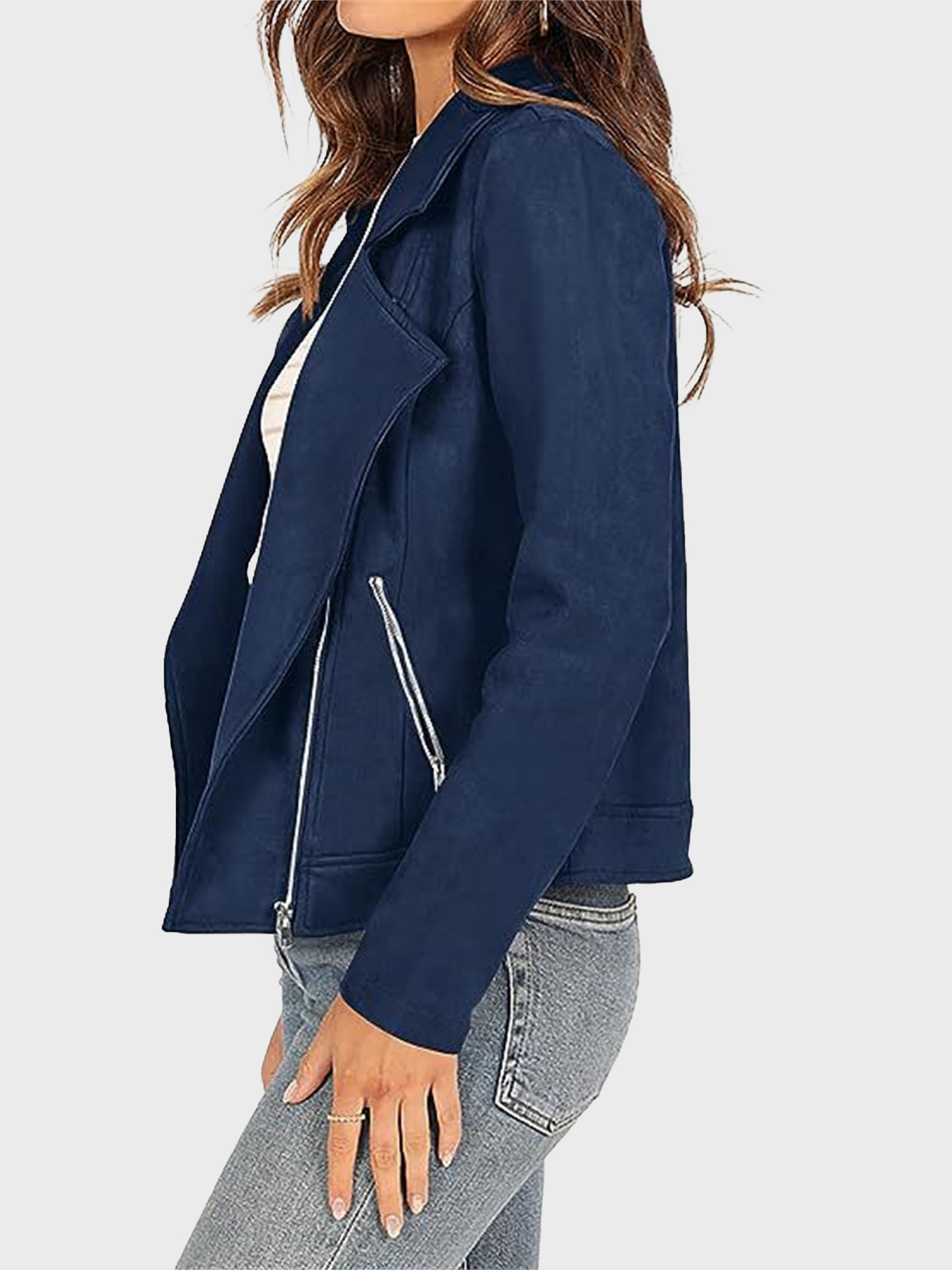 Timeless Suede Cropped Biker  Jacket