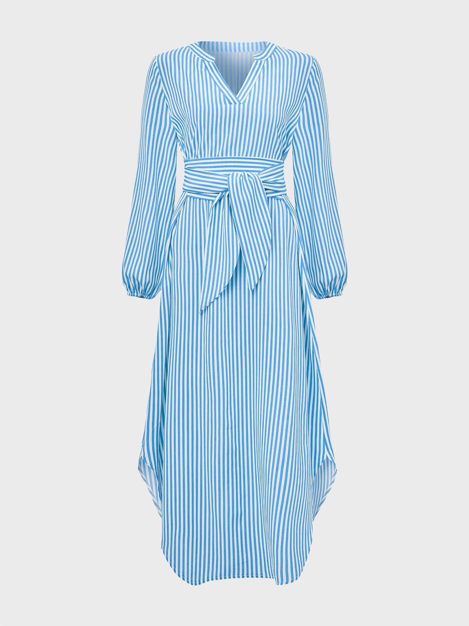 Attracting Stripe V-Neck Shirt Dress