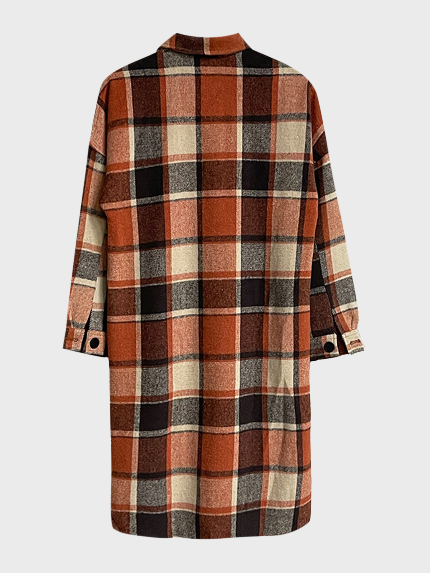 Keep Warm Plaid Tweed Long Shirt