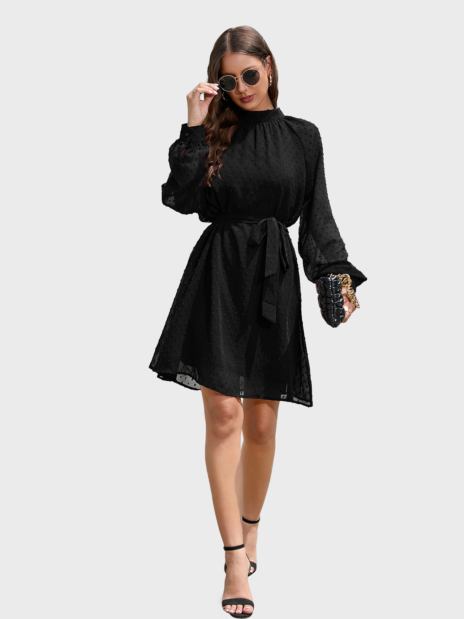 French Elegance Chiffon Mini Dress