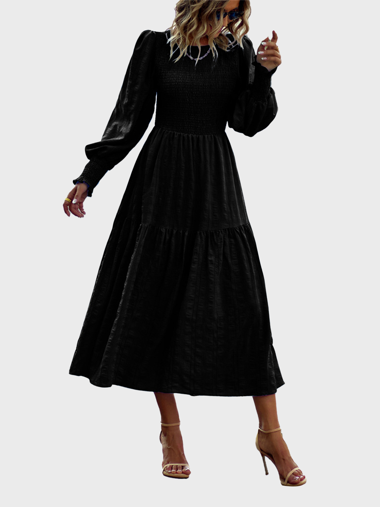 High-Grade  Elastic Billowing Dress