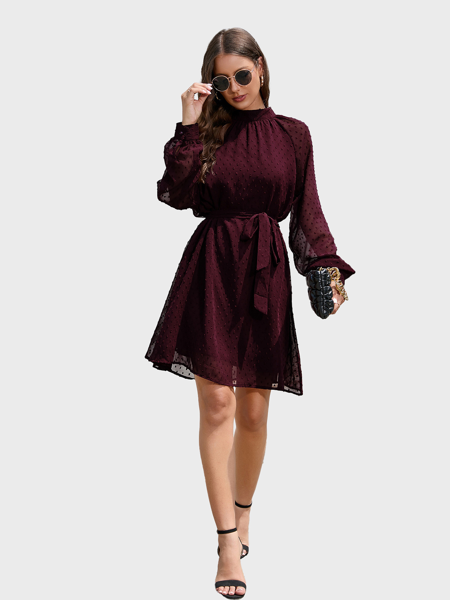 French Elegance Chiffon Mini Dress