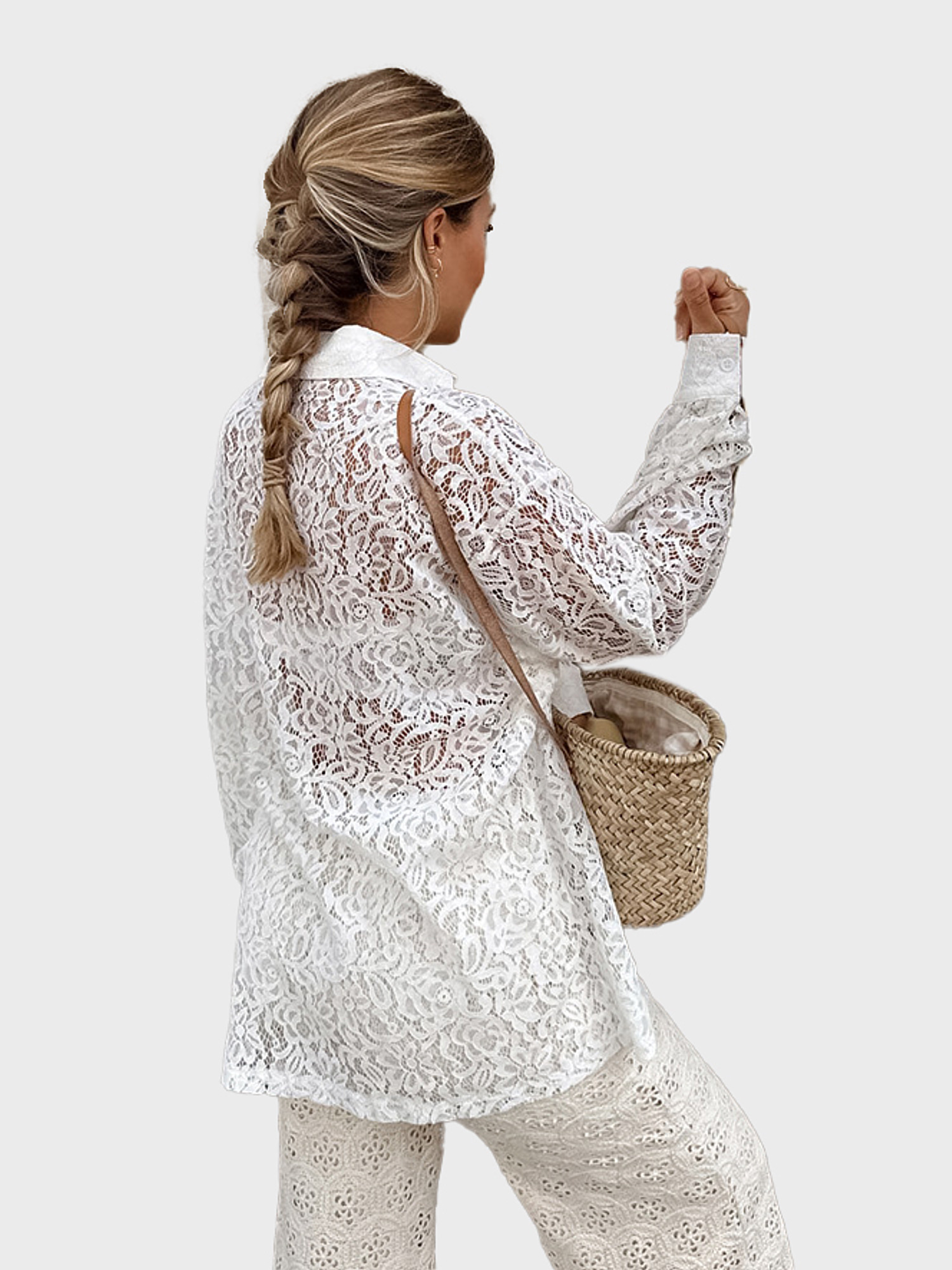 Alluring See-Through Lacey Shirt