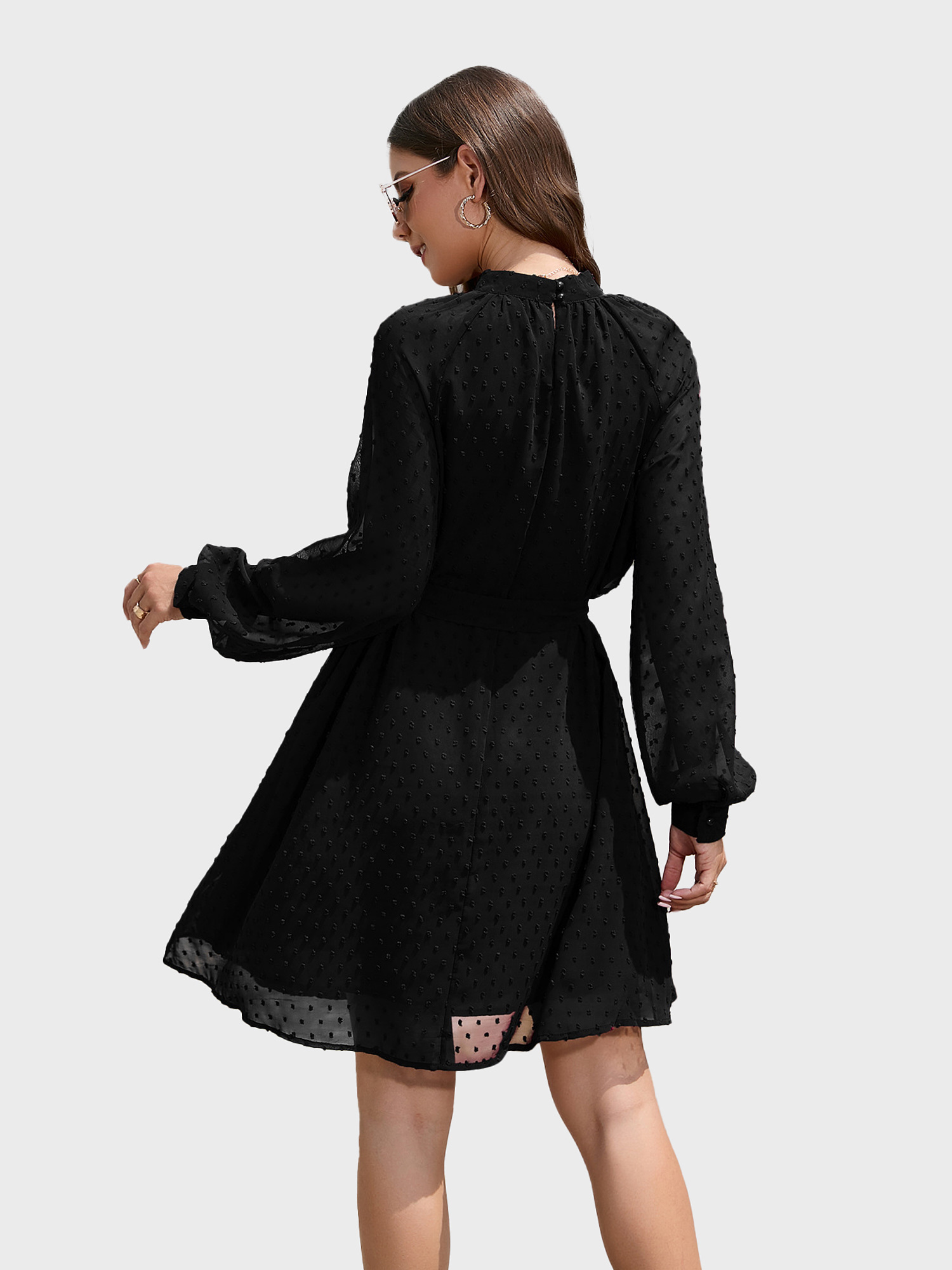 French Elegance Chiffon Mini Dress