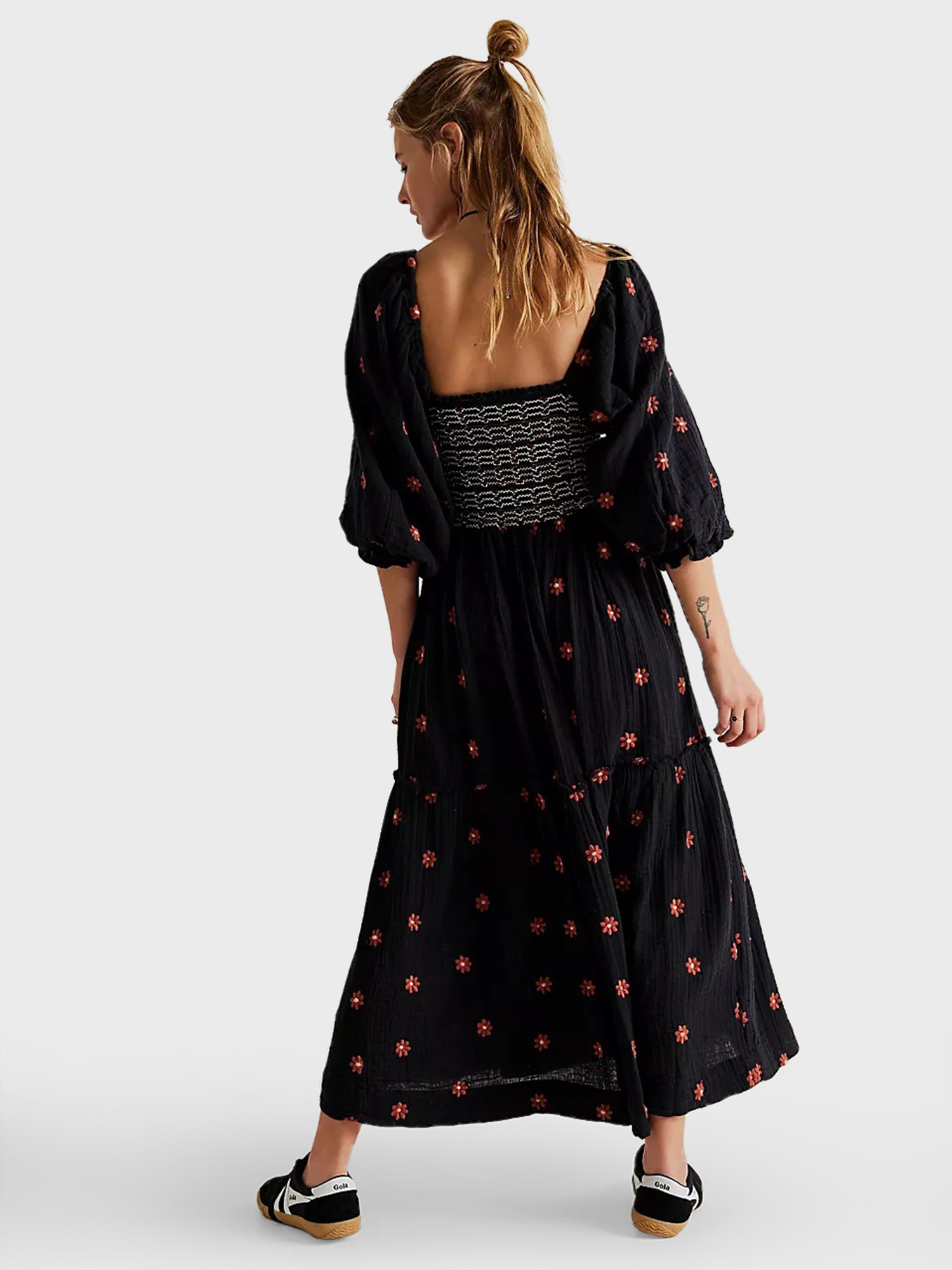 Lady Square-Neck Heronsbill Dress