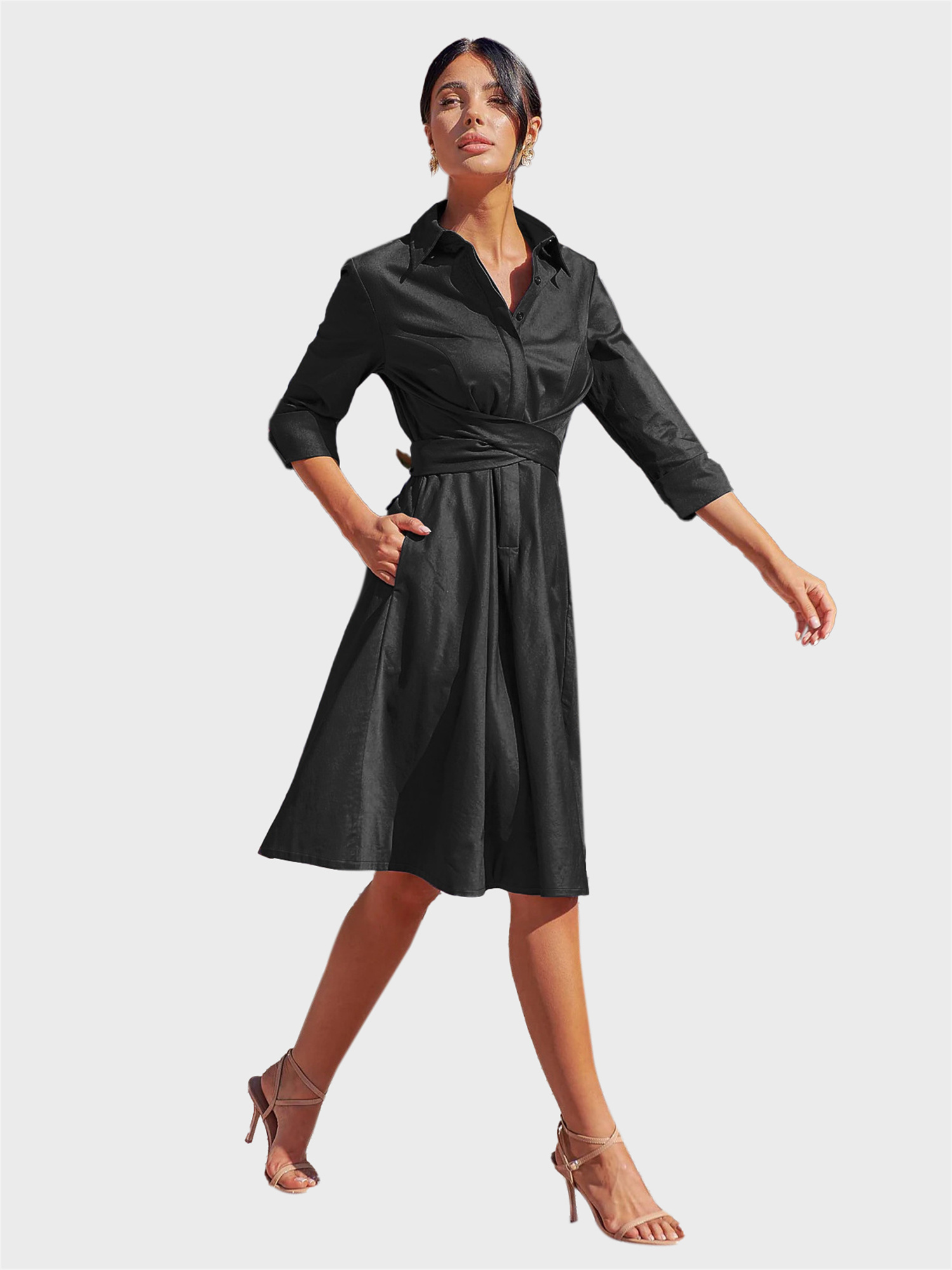 Remarkable Built-in Belt Shirt Dress