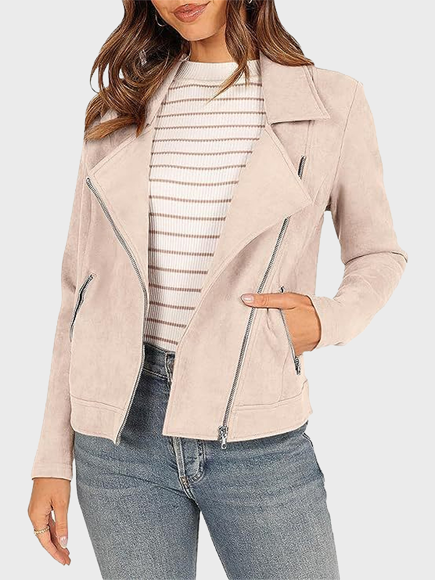 Timeless Suede Cropped Biker  Jacket