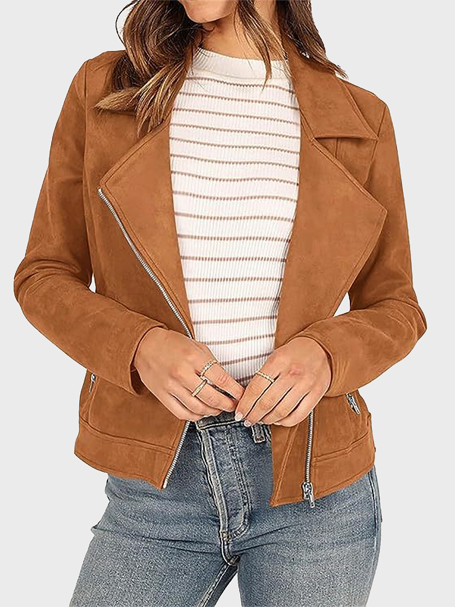 Timeless Suede Cropped Biker  Jacket
