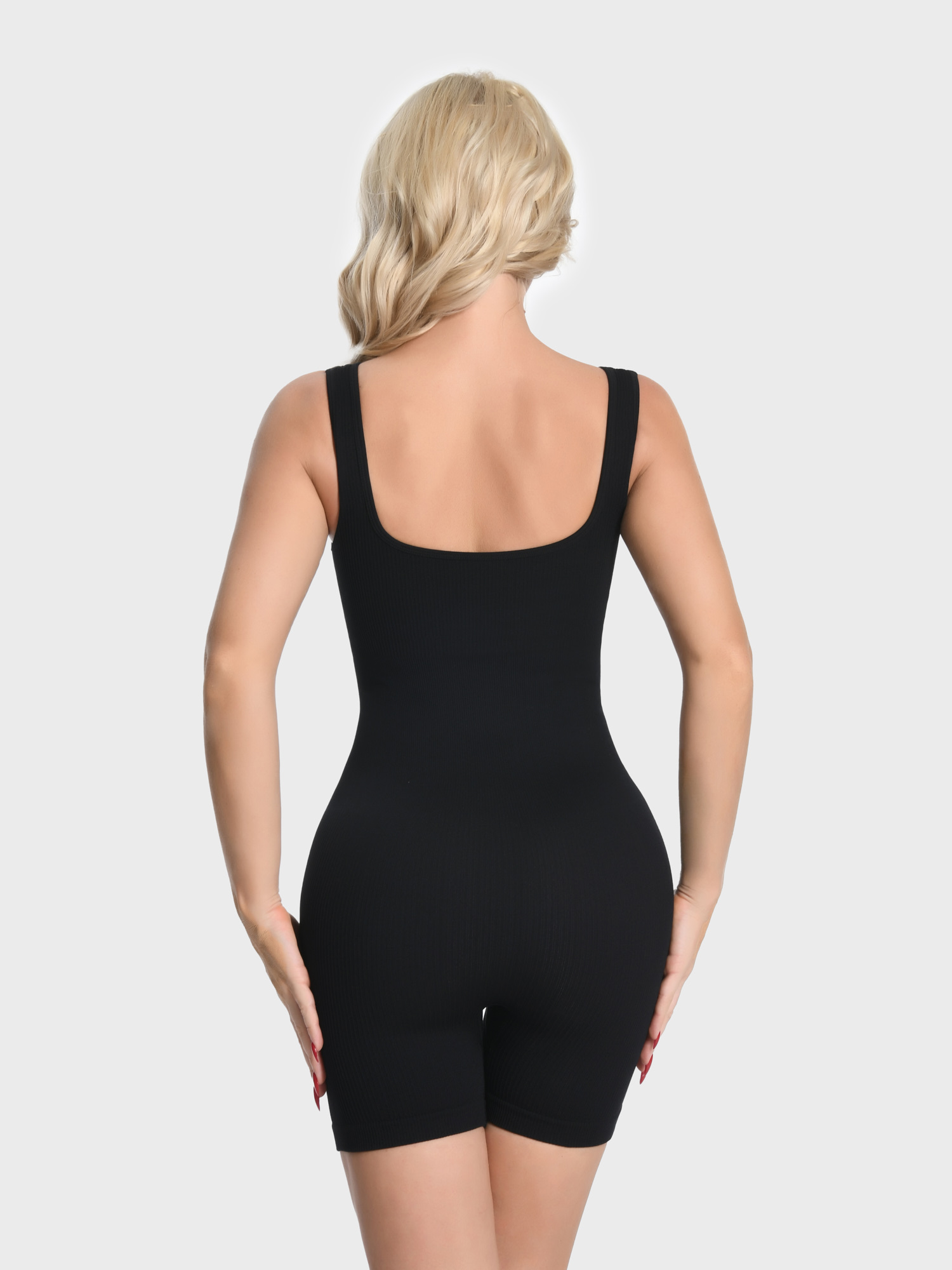 Ribbed Tummy Control Shapewear Romper