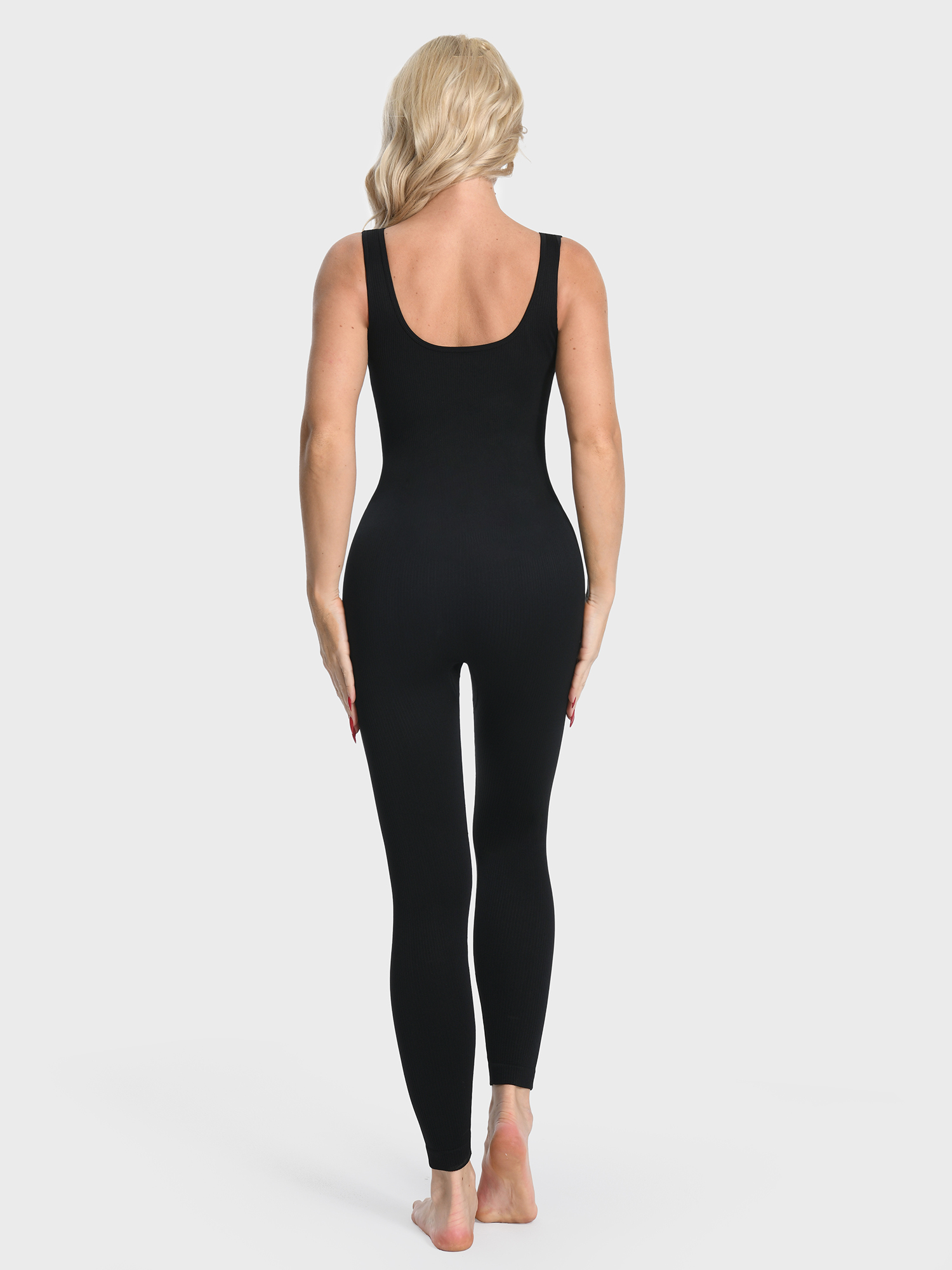 Compression Elastic Ribbed Shaping Jumpsuit