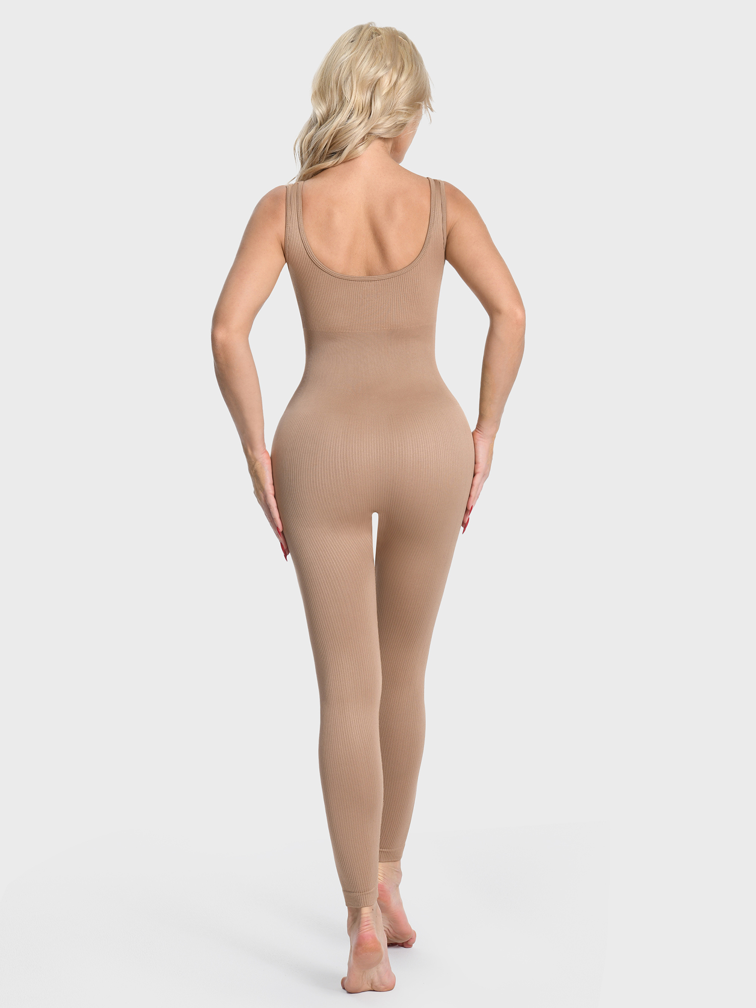 Compression Elastic Ribbed Shaping Jumpsuit