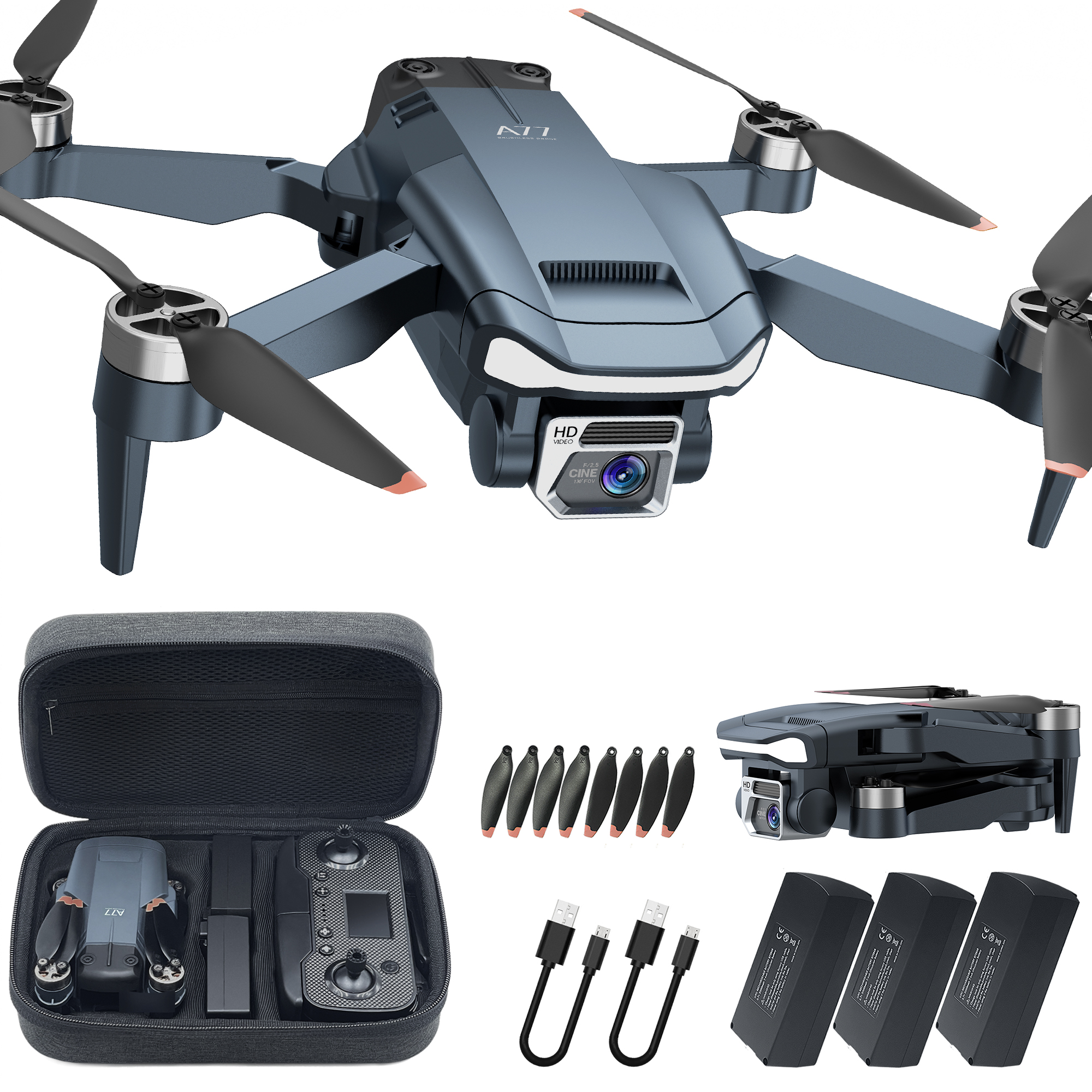 Super Enduring Brushless Motor Drone with 84 Mins Super Long Flight Time, Drone with 4K HD Camera for Beginners, CHUBORY A77 WiFi FPV Quadcopter, Follow Me, Auto Hover, Carrying Case, 3 Batteries