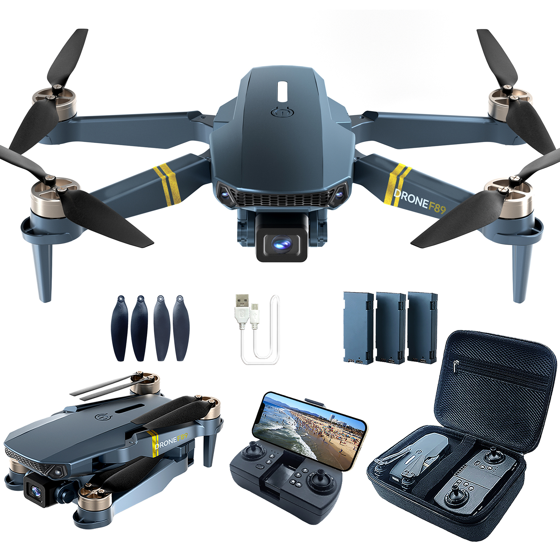 Foldable Drone with 60+ Min Flight, 1080P HD Camera, WiFi FPV, Optical Positioning - For Beginners