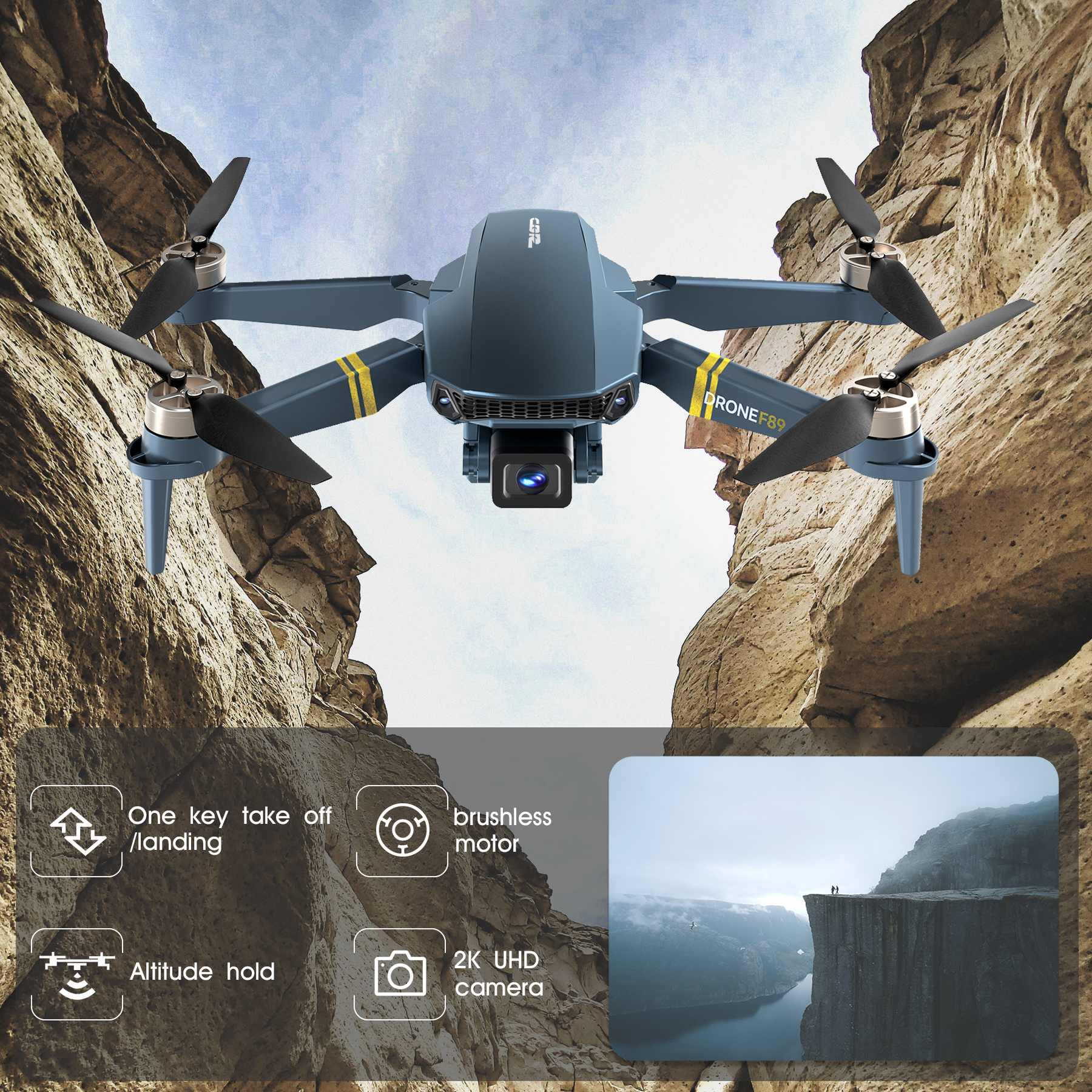 ドローン カメラ付き CHUBORY Drone WIFI搭載 申請不要 屋外 小型 4Kカメラ 収納ケース付き バッテリー3個 60分飛行時間 フォローミーモード ウェイポイントモード 誕生日ギフト F89 蓝 Brushless Super Endurance Foldable Drone ヤマダモール | ドローン カメラ付き CHUBORY Drone WIFI搭載 申請不要