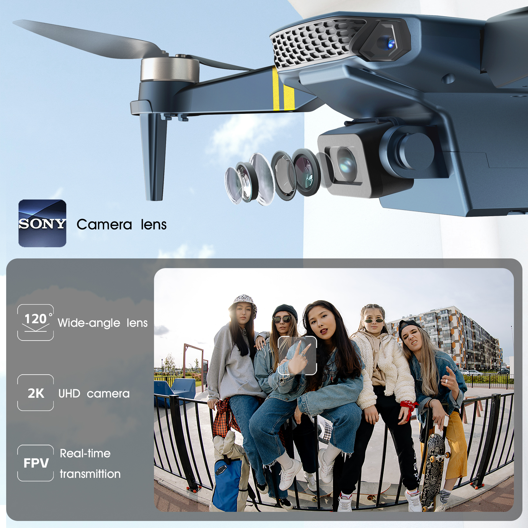 Brushless Super Endurance Foldable Drone with Camera for Beginners–60+ min Flight Time, WiFi FPV Quadcopter with 120°Wide-Angle 4K HD Camera, Brushless Motor, Auto Hover, Follow Me (3 Batteries)