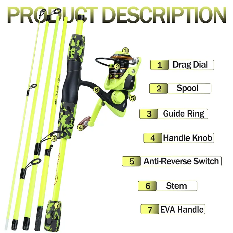 Conjunto de vara de pesca Sougayilang Combo de pesca para viagem detalhes 5