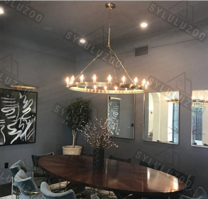 Caminy Vintage Filament Round Chandelier 38"