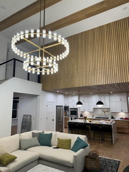 Arcardes Led Round Two-Tier Chandelier For Crystal Cup 60"