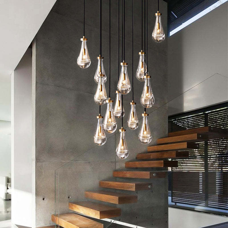 Raindrop Glass Round Chandelier 36"