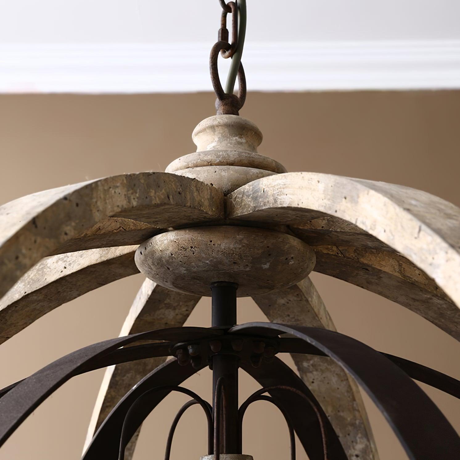 Retro Globe Weathered Chandelier Φ 11.8″-Sylvia Space